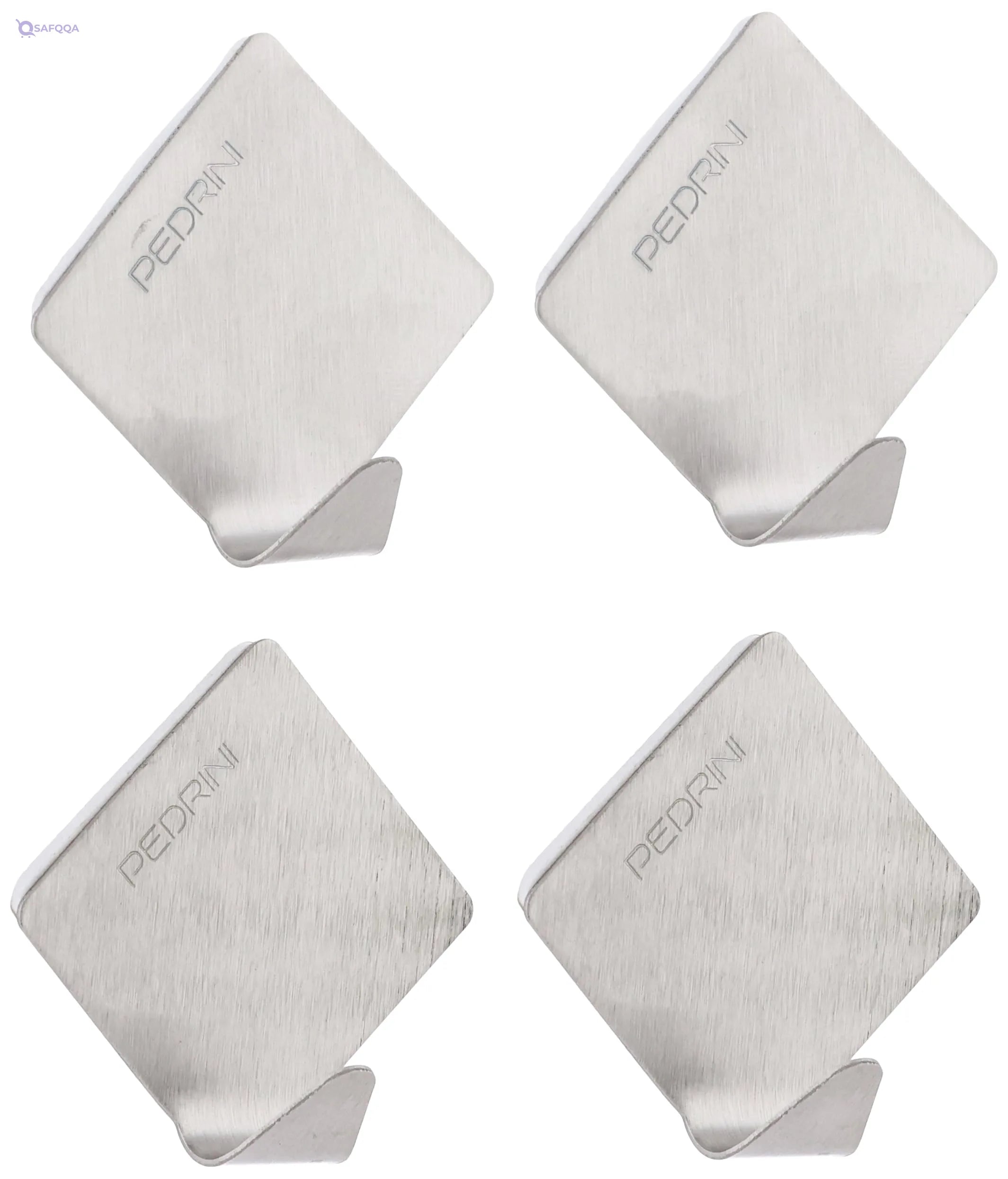 PEDRINI Gadget Adhesive Hooks Rombo, Stainless Steel, • Adhesive installation – no drilling required. - Safqqa