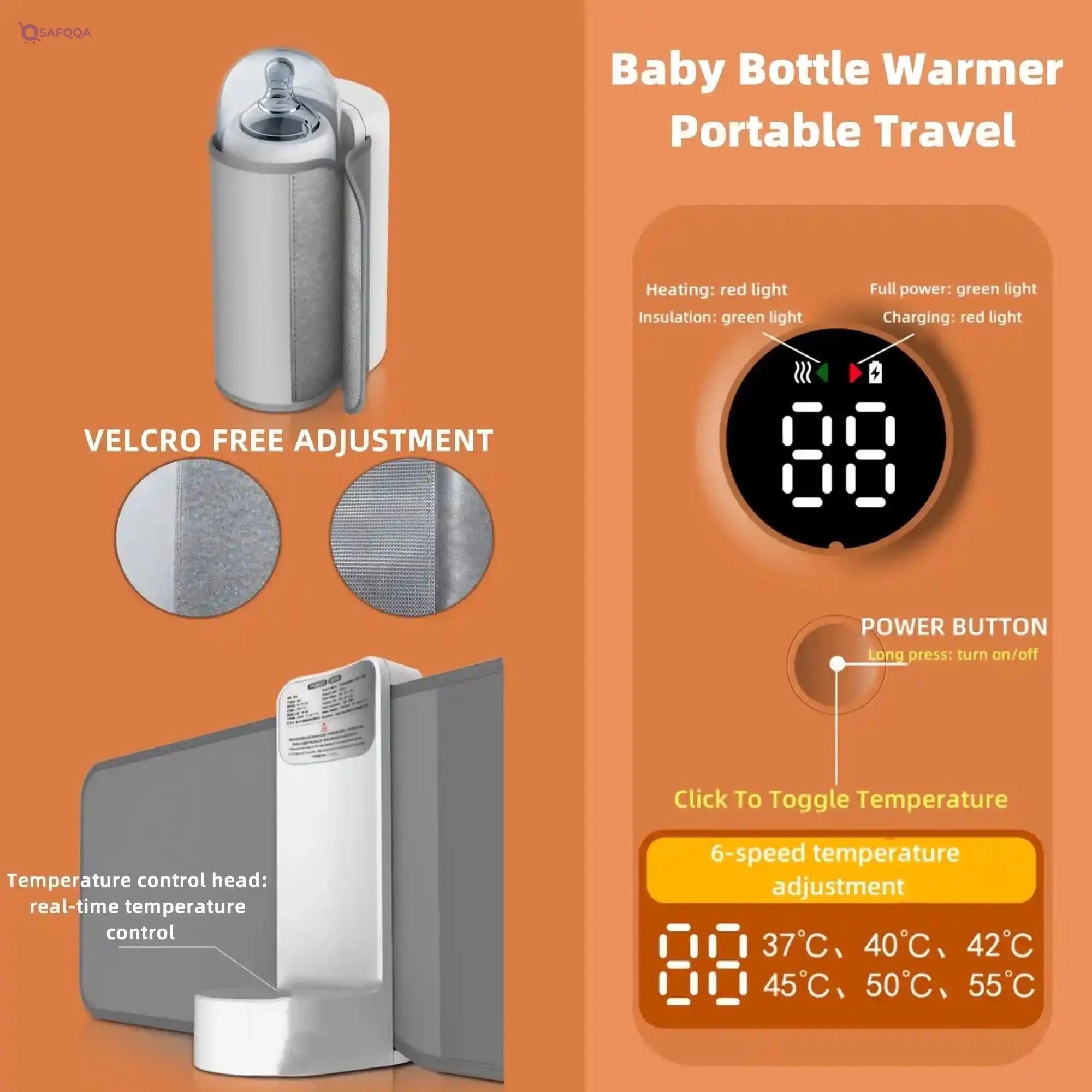Portable Baby Bottle Warmer,Baby Bottle Warmer Portable Travel,Bottle Warmer on The Go Portable,Car Bottle Warmer,Battery Operated Bottle Warmer,Cordless Bottle Warmer for Outdoor - Safqqa Egypt