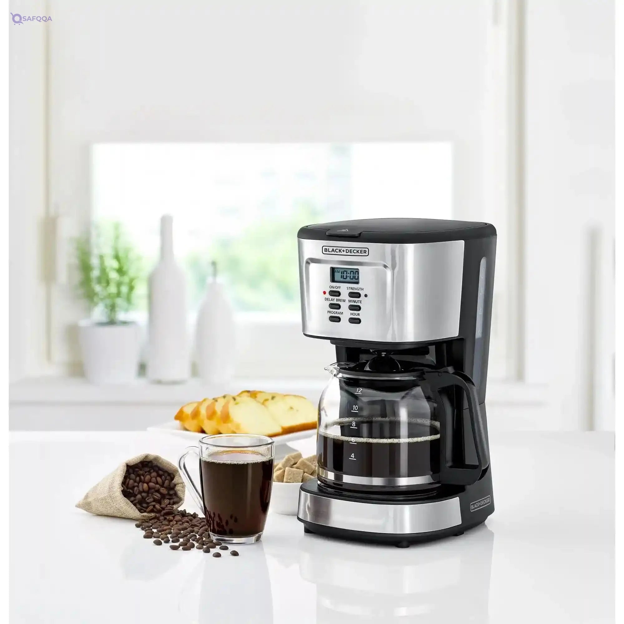 Black & Decker DCM85-B5 900W Programmable Coffee Maker with LCD Display, 900 W- Have Scratches - Safqqa Egypt