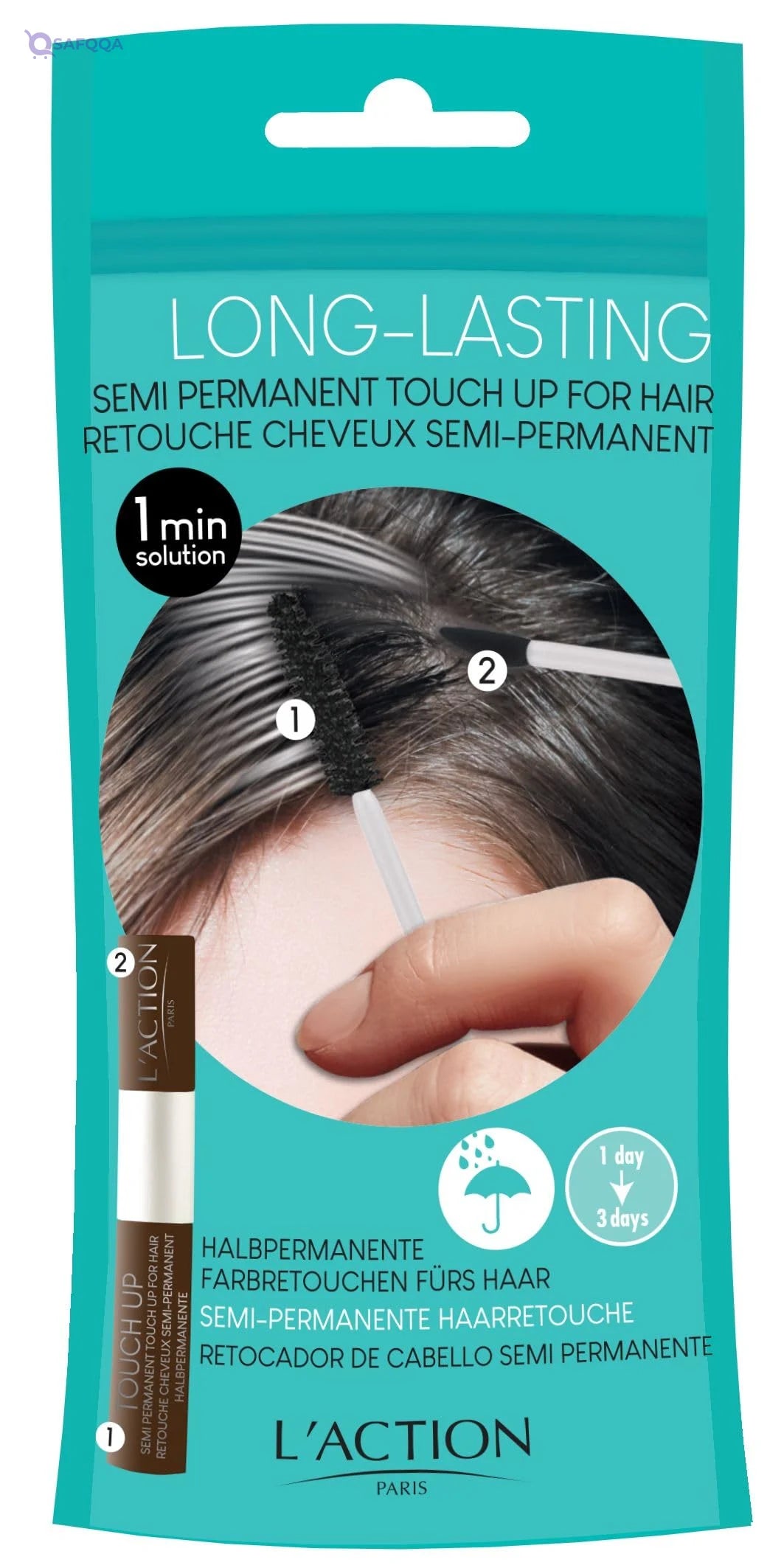 L’Action Paris Semi-Permanent Hair Touch-Up – Black, 9 ml - Safqqa