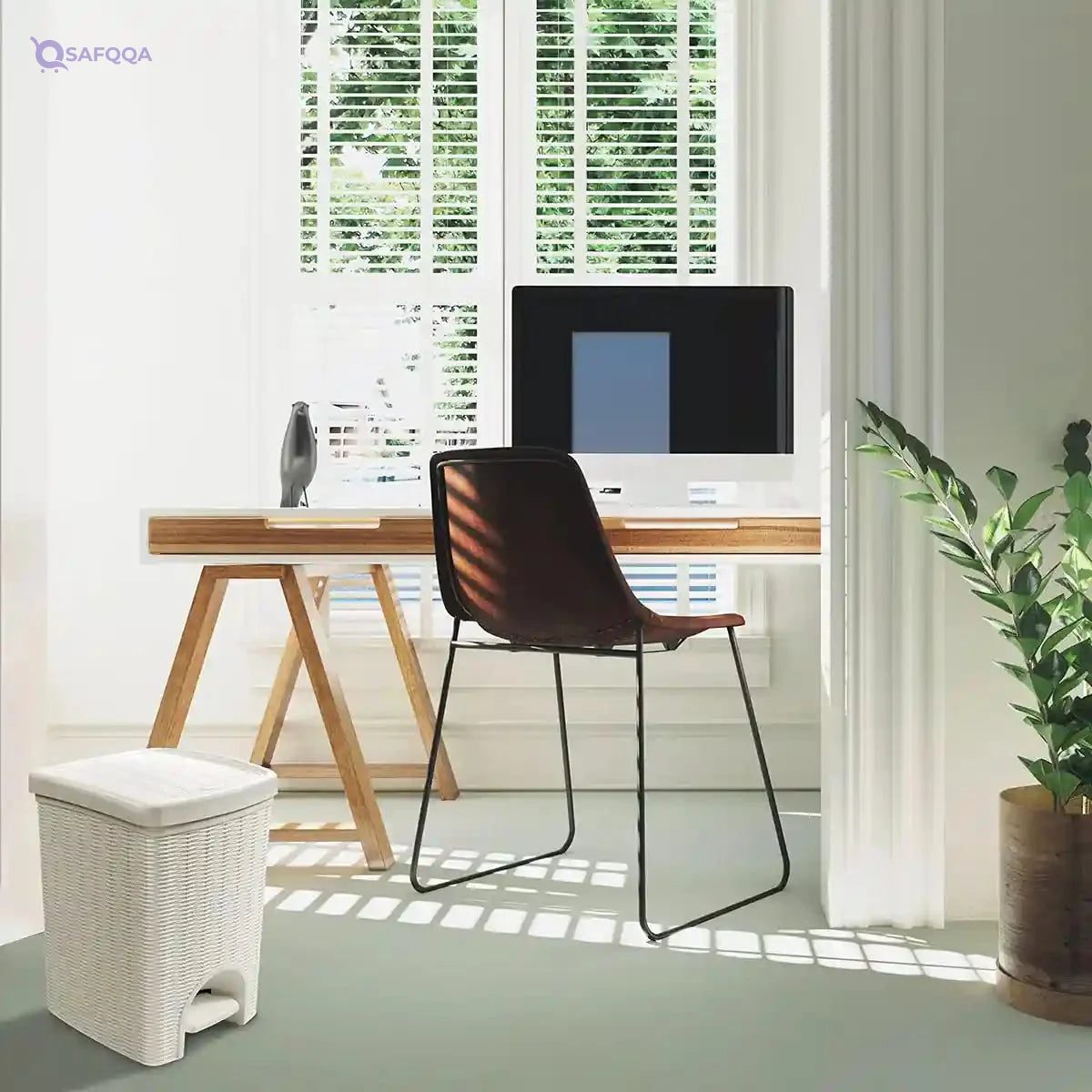 Stefanplast Dustbin ELEGANCE white - Safqqa
