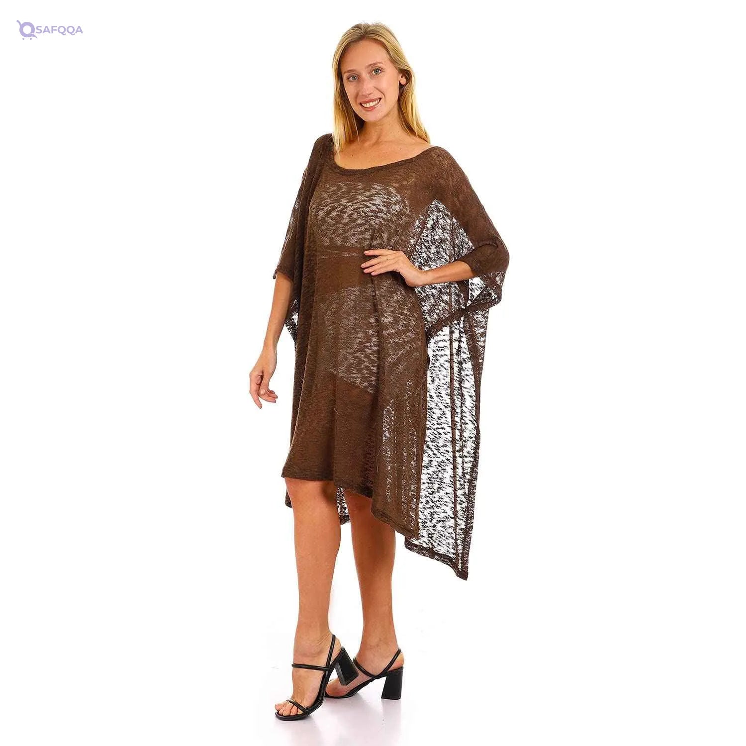 JAMILA Women Knitted Loose Wide Round Cover up OUTERWEAR - Safqqa Egypt