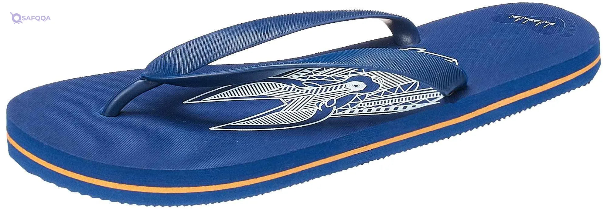 Shibshibi Blue Rubber Flip Flop Slipper For Men With Blue Plastic Strap - Safqqa