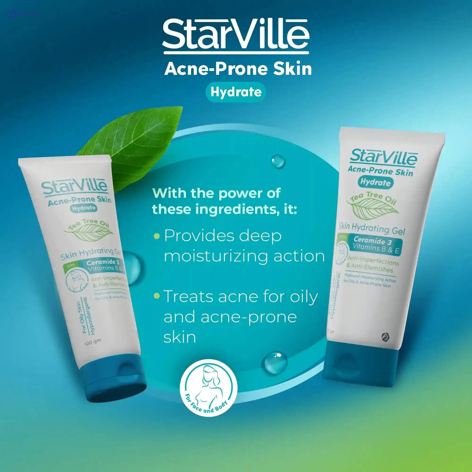 Star Ville Acne skin Hydrating Gel 200 gm - Safqqa