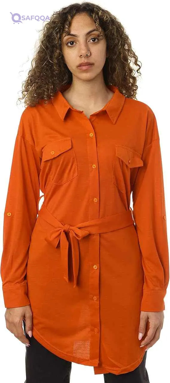 JAMILA Women Women Buttoned Full Sleeves Blouse With 2 Pockets SHIRT - Safqqa Egypt