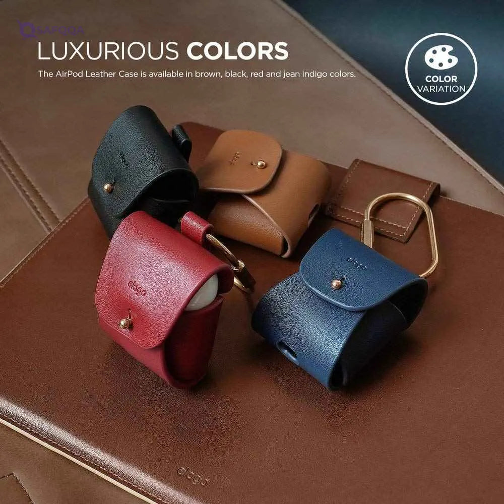 Elago Airpods Genuine Leather Case - Jean Indigo - Safqqa Egypt