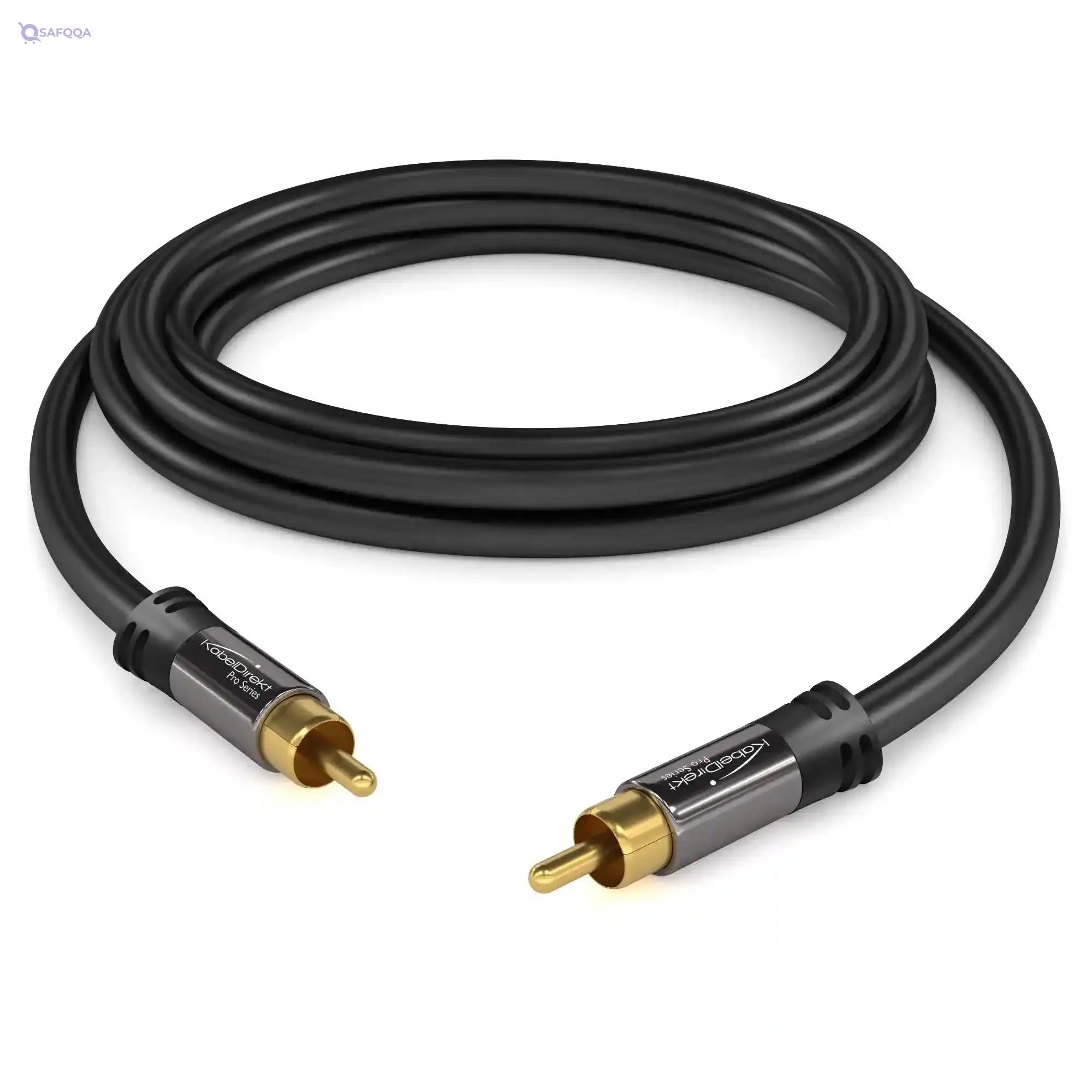 KabelDirekt 455 0.5m RCA/phono subwoofer lead cable, 1 to RCA/phono, audio/digital/video (coax male/male cinch plugs, for amps/Hi-Fis, audio signals/composite video, 75 ohm) black - Safqqa Egypt