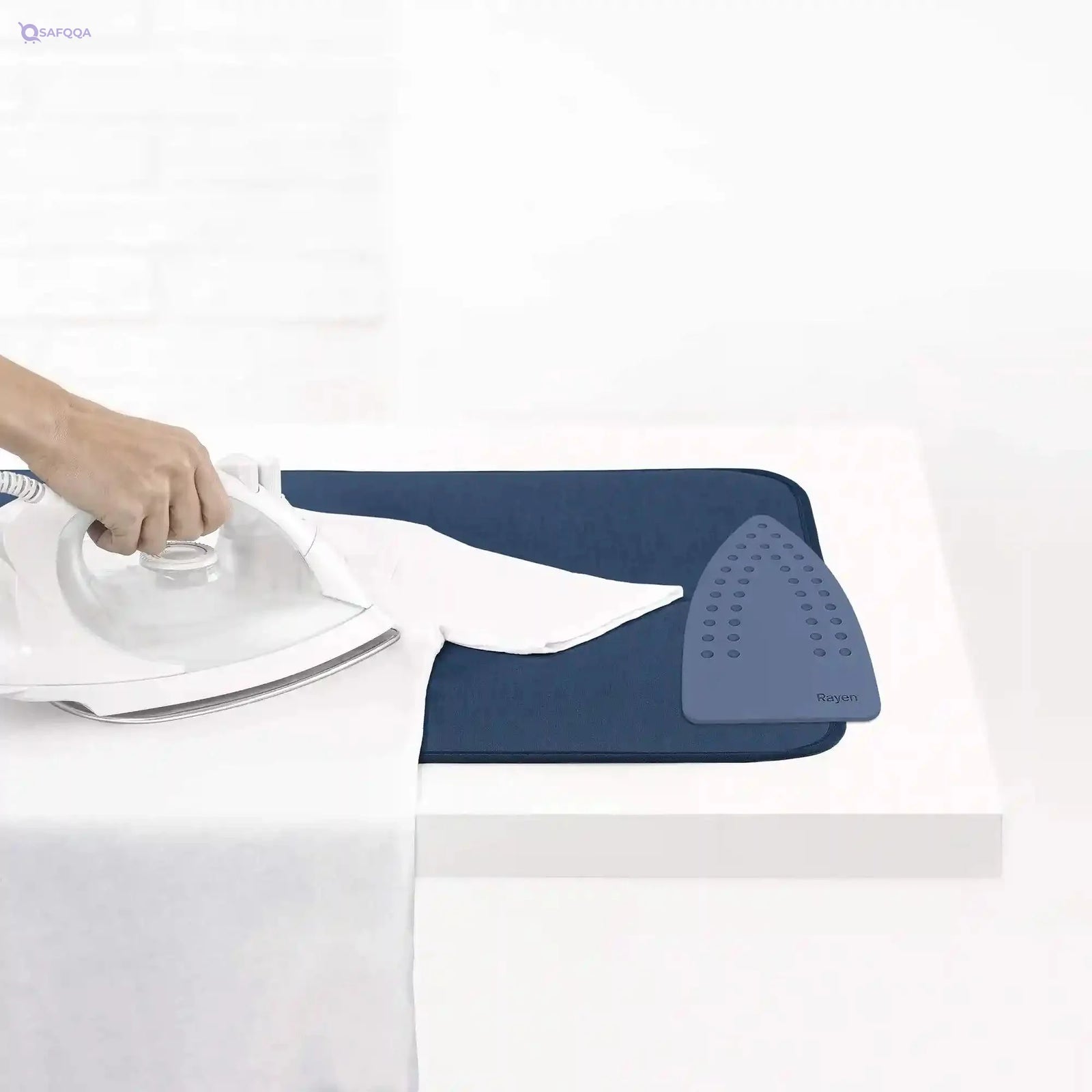 RAYEN ironing protector on table, blue, 90 x 55 cm - Safqqa