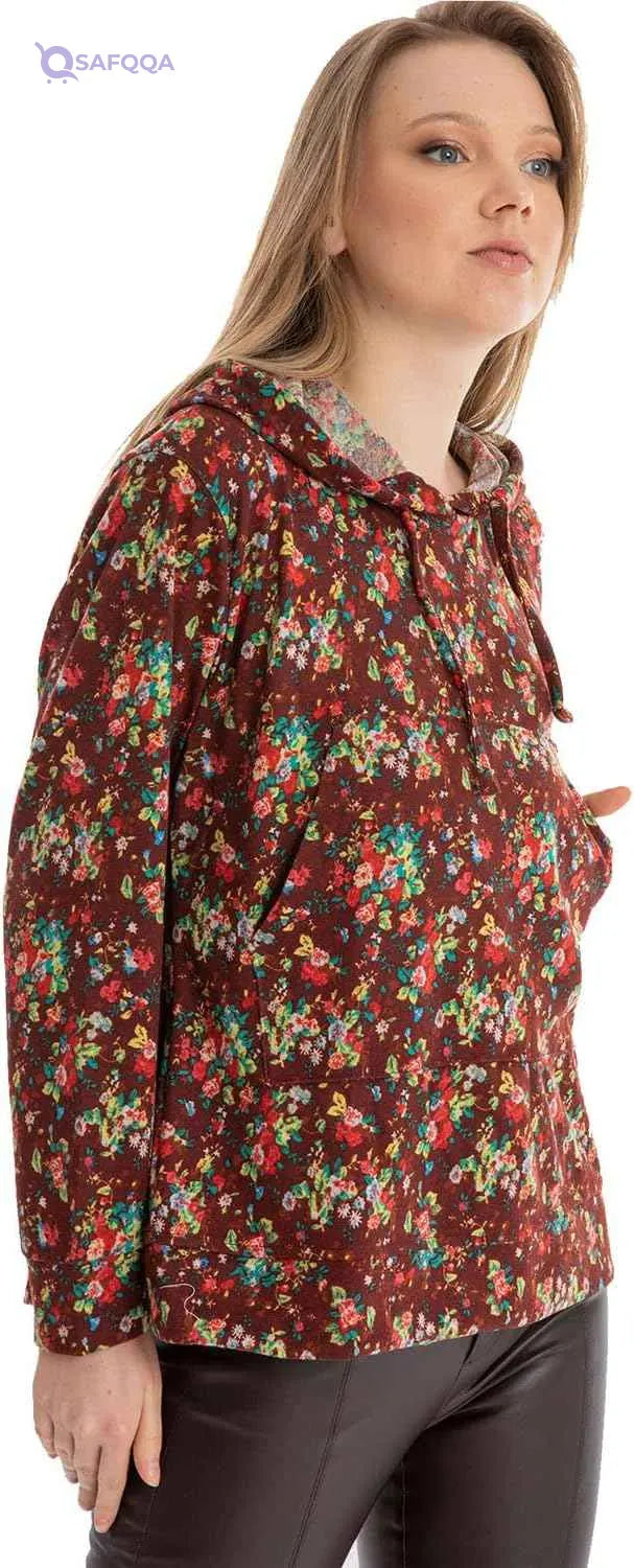 Jamila Women's Casual Printed Hoodie Sweatshirt - Safqqa Egypt
