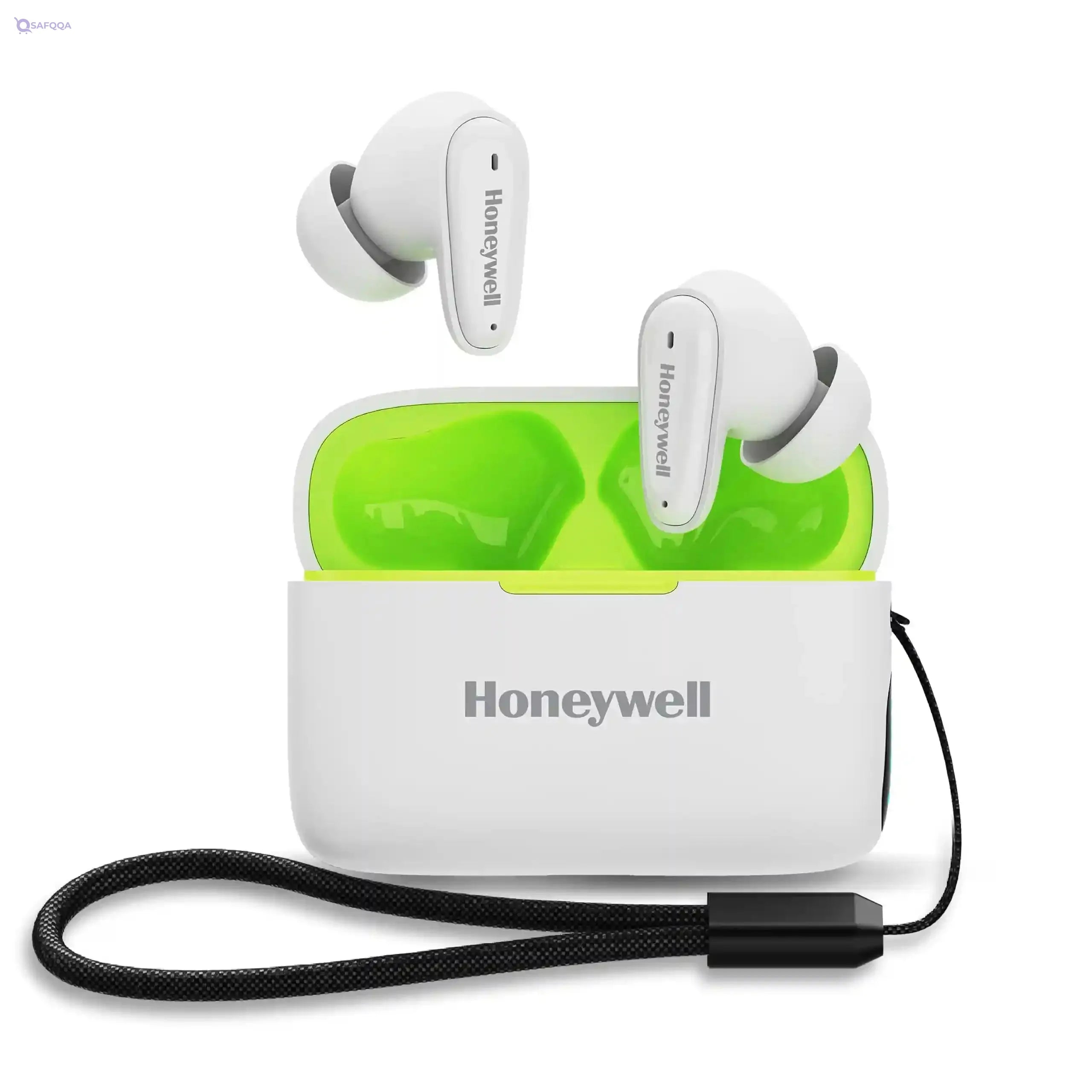 Honeywell  V1100, in-Ear True Wireless Stereo Earbuds with Digital Battery Display Case, Dual Microphones, Bluetooth V5.3, 31 Hours of Playtime, 100 Hours Stand-by, Fast Charging, White - Safqqa