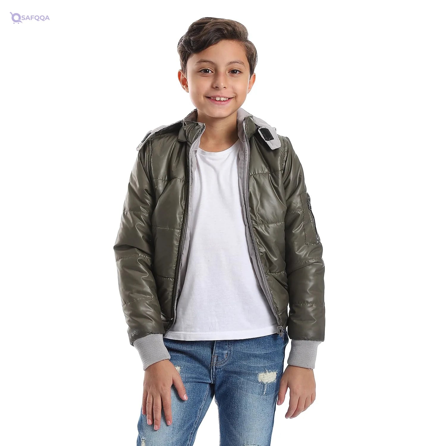 Andora Zipper Closure Double Face Printed & Waterproof Boys Jacket - Safqqa Egypt