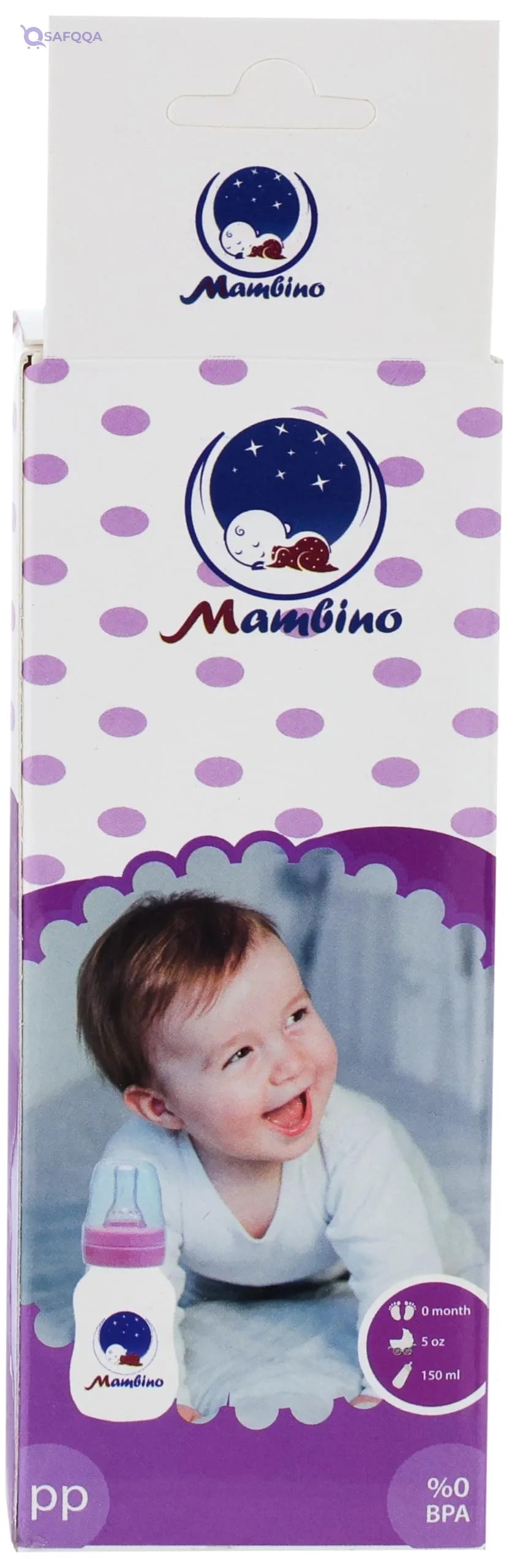MAMBINO Baby Bottle Without Handle ,150 ml - Safqqa