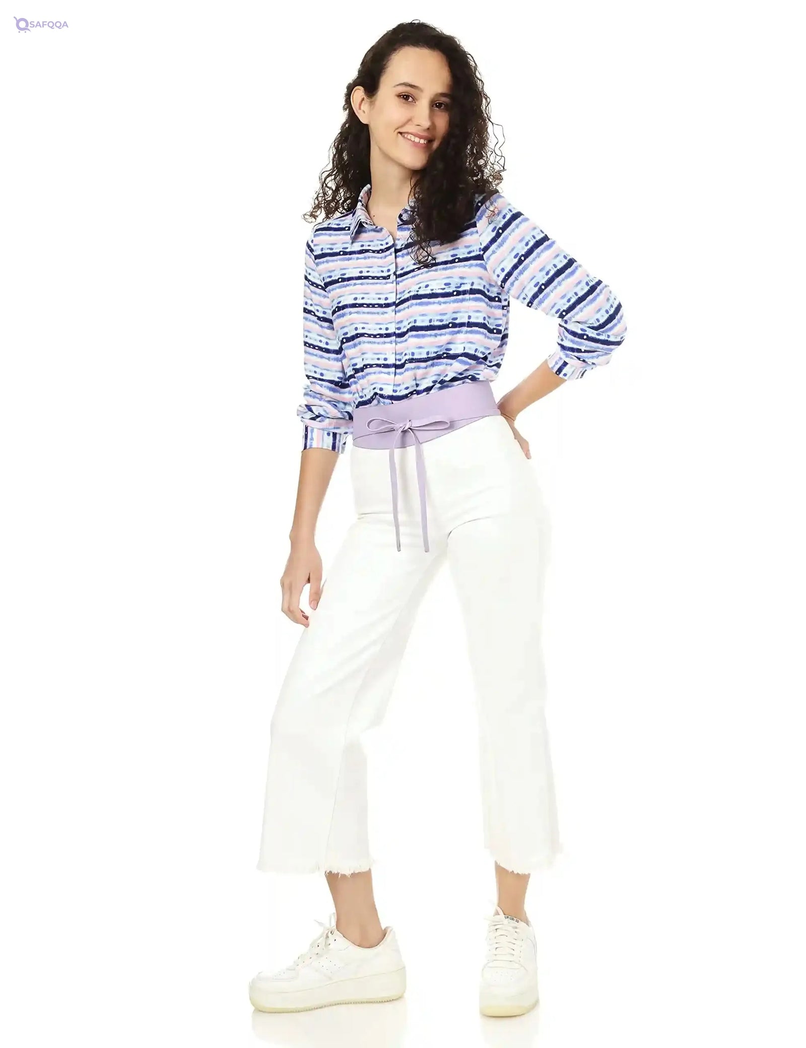 Lee Cooper Three Quarter SLeeves Patterned Shirt for Women - Safqqa Egypt