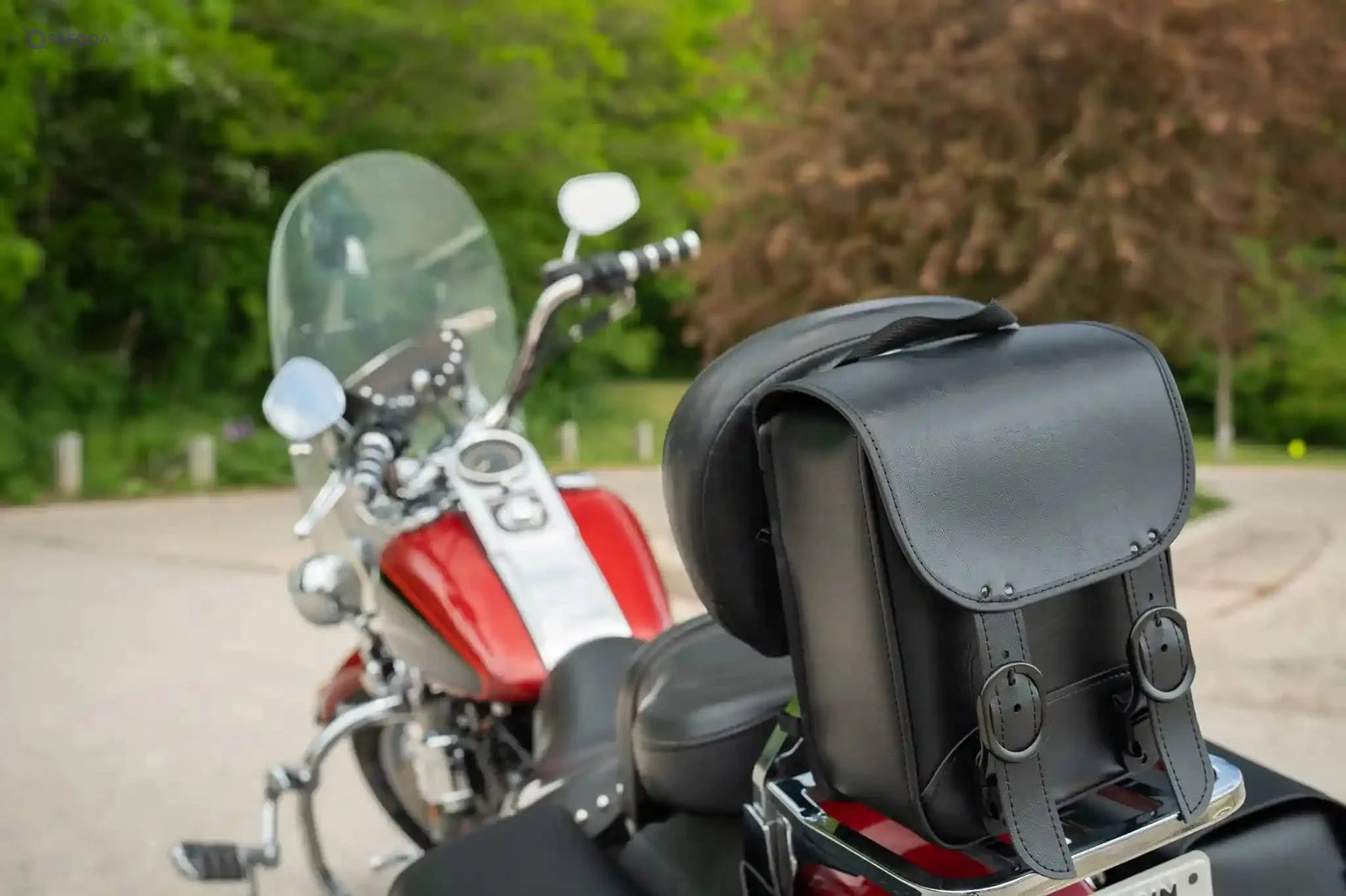 Dowco Willie & Max 59591-00 Black Jack Series: Synthetic Leather Motorcycle Sissy Bar Bag, Black, Universal Fit, 8in.W x 10in.H x 4.5in.D. Handcrafted. Made in the USA. Limited Lifetime Warranty. - Safqqa
