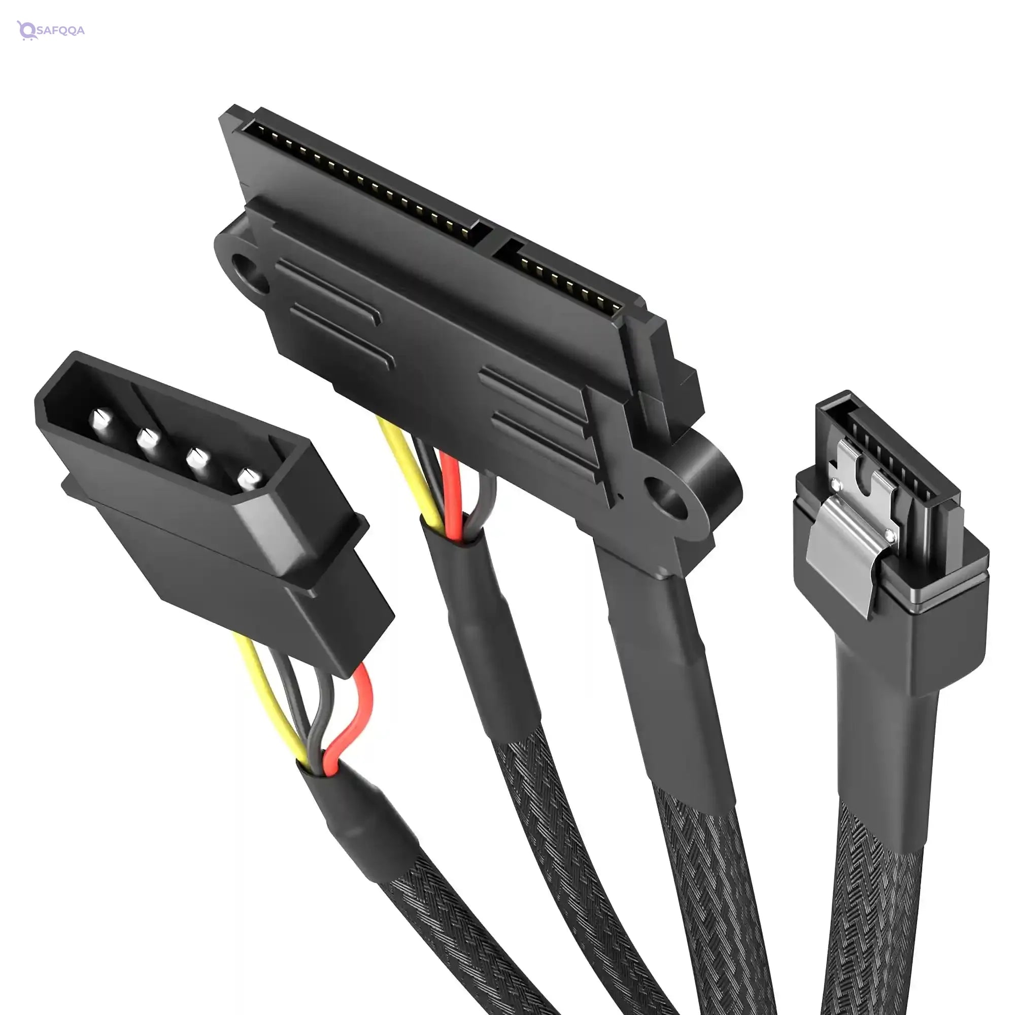 KabelDirekt 820 0.6m 30cm 22-pin SATA to 4-pin Molex power cable and 60cm 7-pin 3 data 6 Gbit/s black - Safqqa Egypt