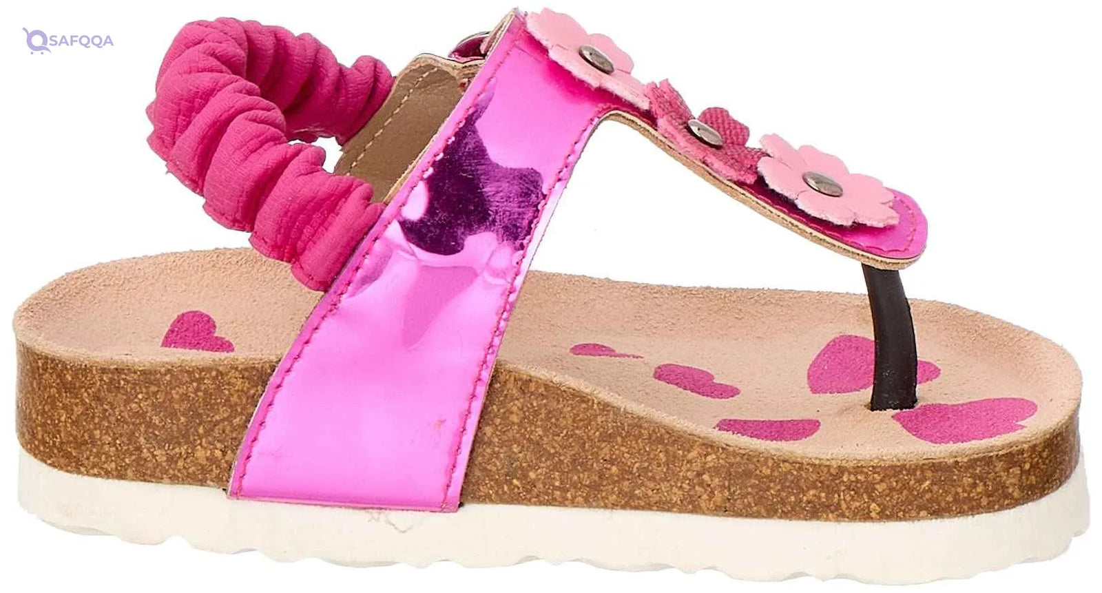 Bellino Flower Embellished Elastic Back Strap Thong Sandals for Girls- Damage Box - Safqqa Egypt