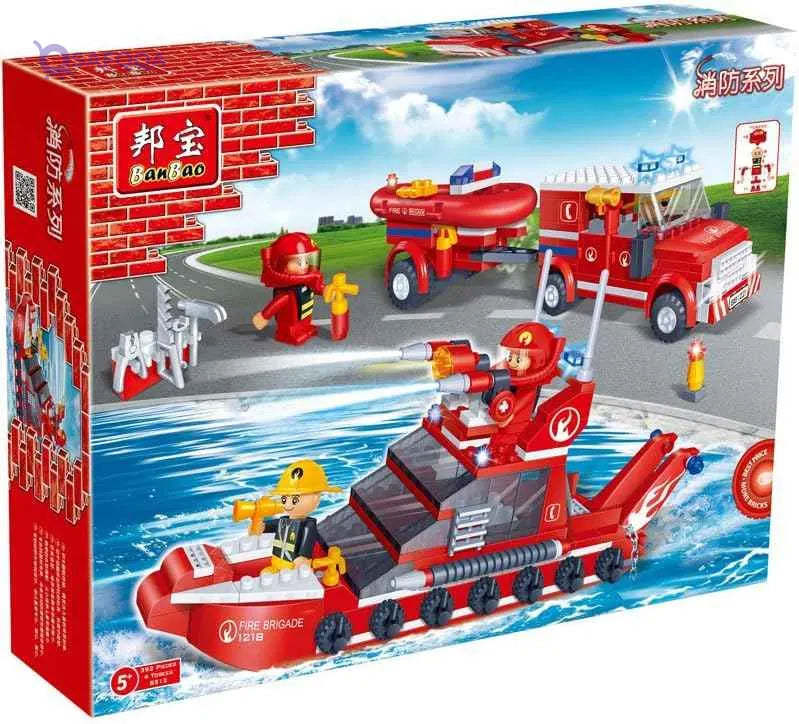 BanBao Building Blocks Fire Car and Ship Set, Multi-Color - Safqqa Egypt