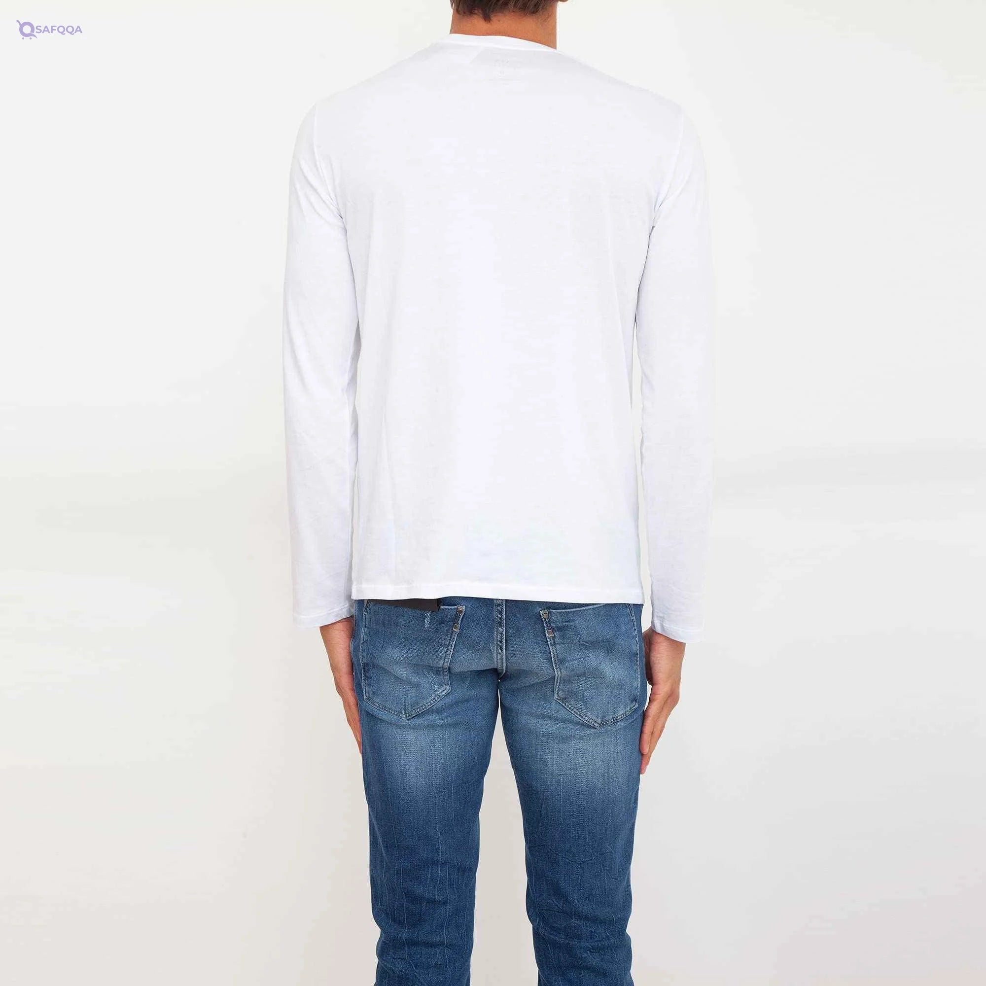 A|X ARMANI EXCHANGE mens Solid Pullover Sweater Sweatshirt, White, XX-Large US - Safqqa Egypt