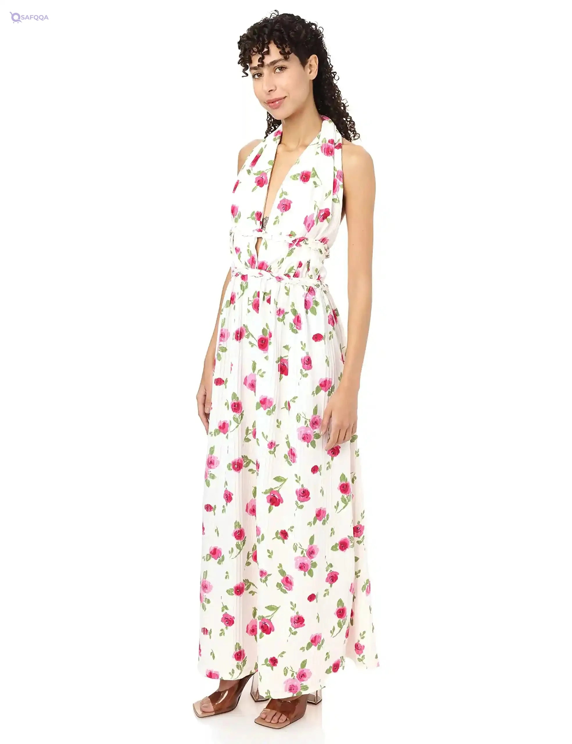 JAMILA Women halter maxi dress flowey DRESS - Safqqa Egypt