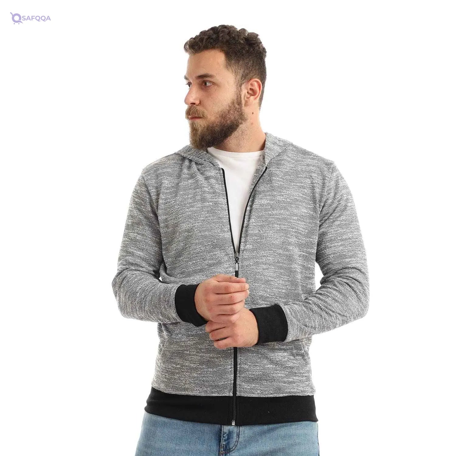 Off Cliff Zipper Jacket For Men,Two or more side pockets for secure storage of essentials or hand warming.. - Safqqa