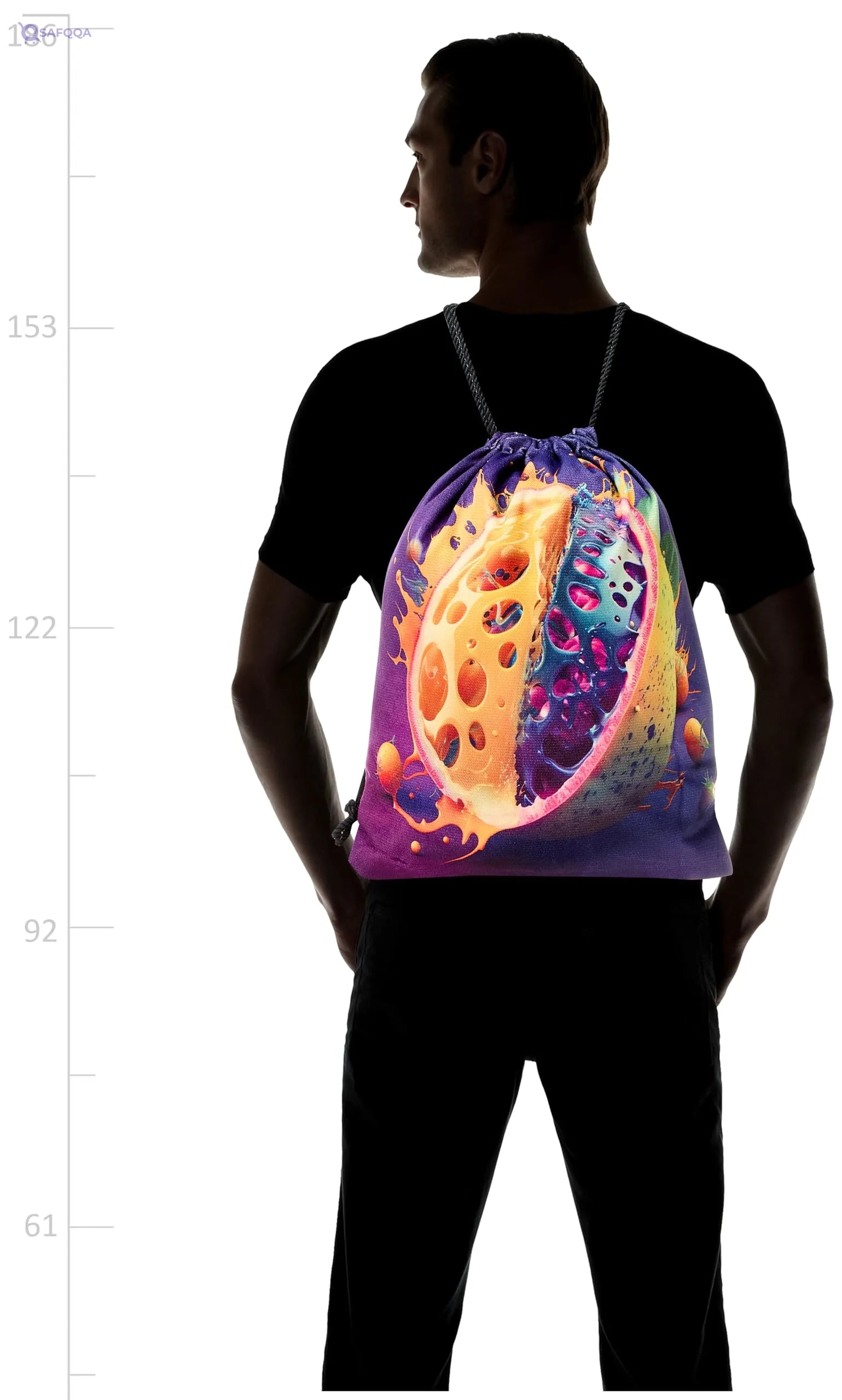 TAT DRAWSTRING BAG - 603, MultiColor, Large - Safqqa