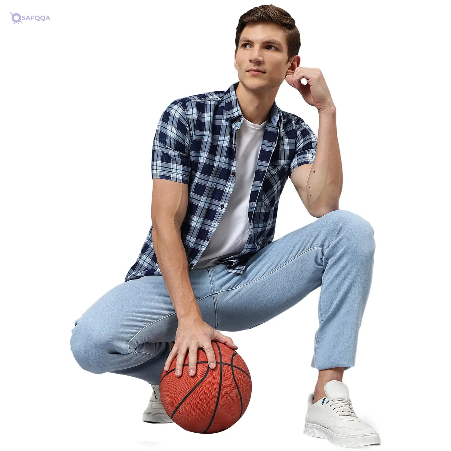 HammerSmith Indigo Checks Shirt - Safqqa