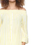 Splash Striped Boat Neck Long Sleeves Front Button Blouses for Women - Safqqa Egypt