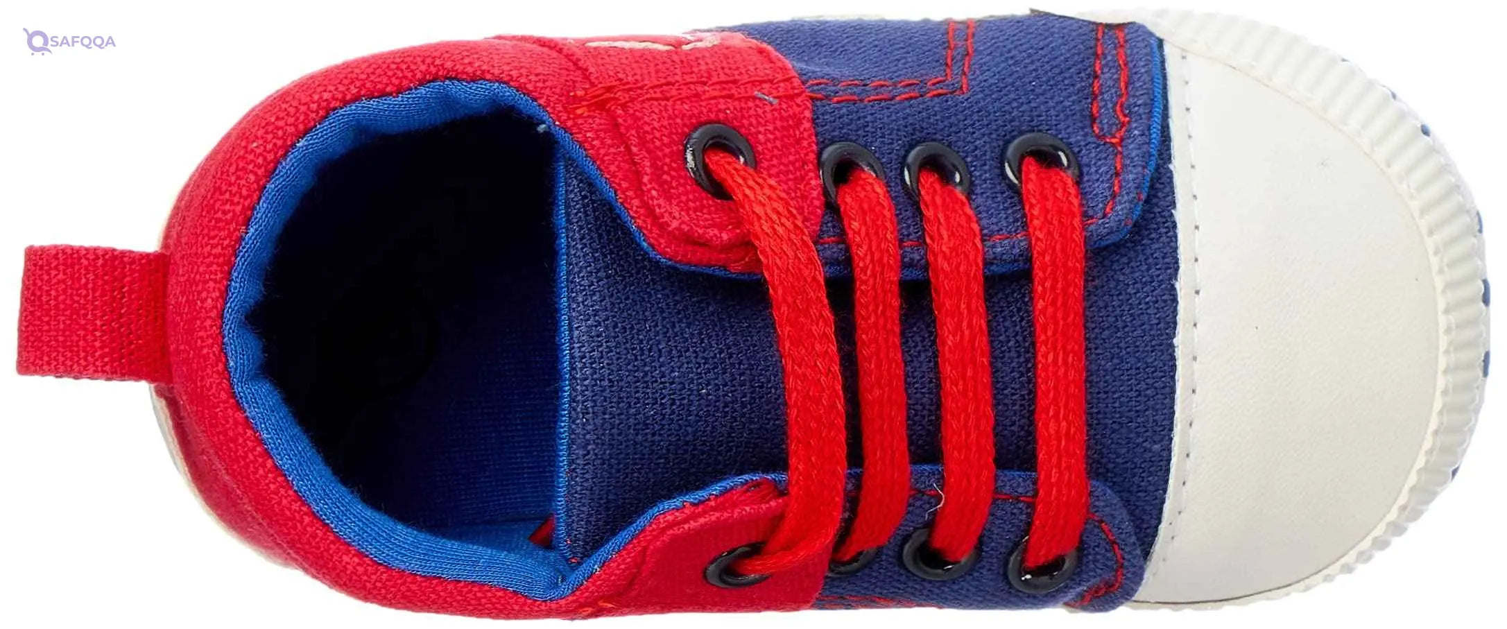 Mix and Max Two-Tone Contrast Stitching High-Top Lace-Up Shoes for Boys - Safqqa