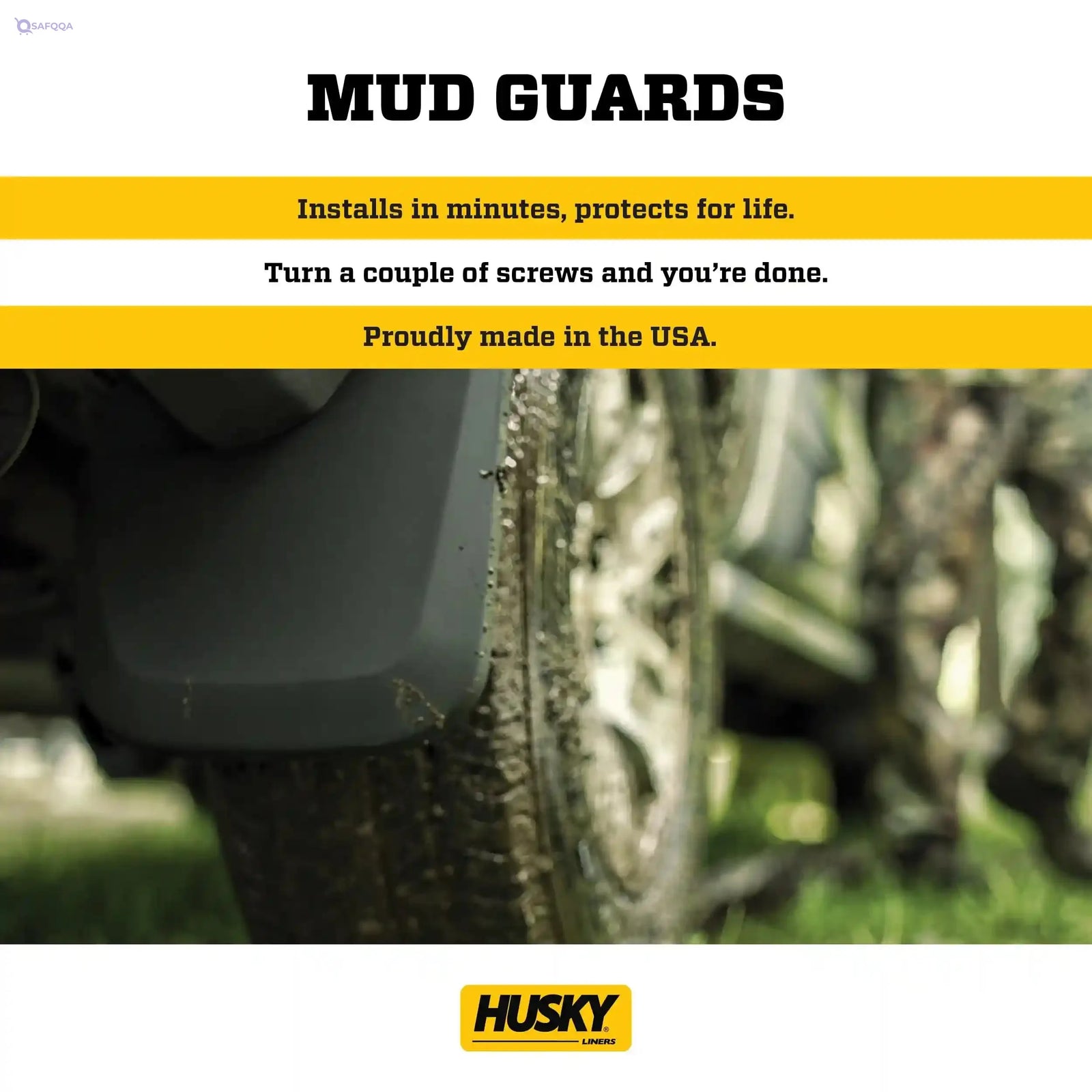 Husky Liners 58516 Fits 2019-20 Ford Ranger Custom Front and Rear Mud Guards For Car - Safqqa