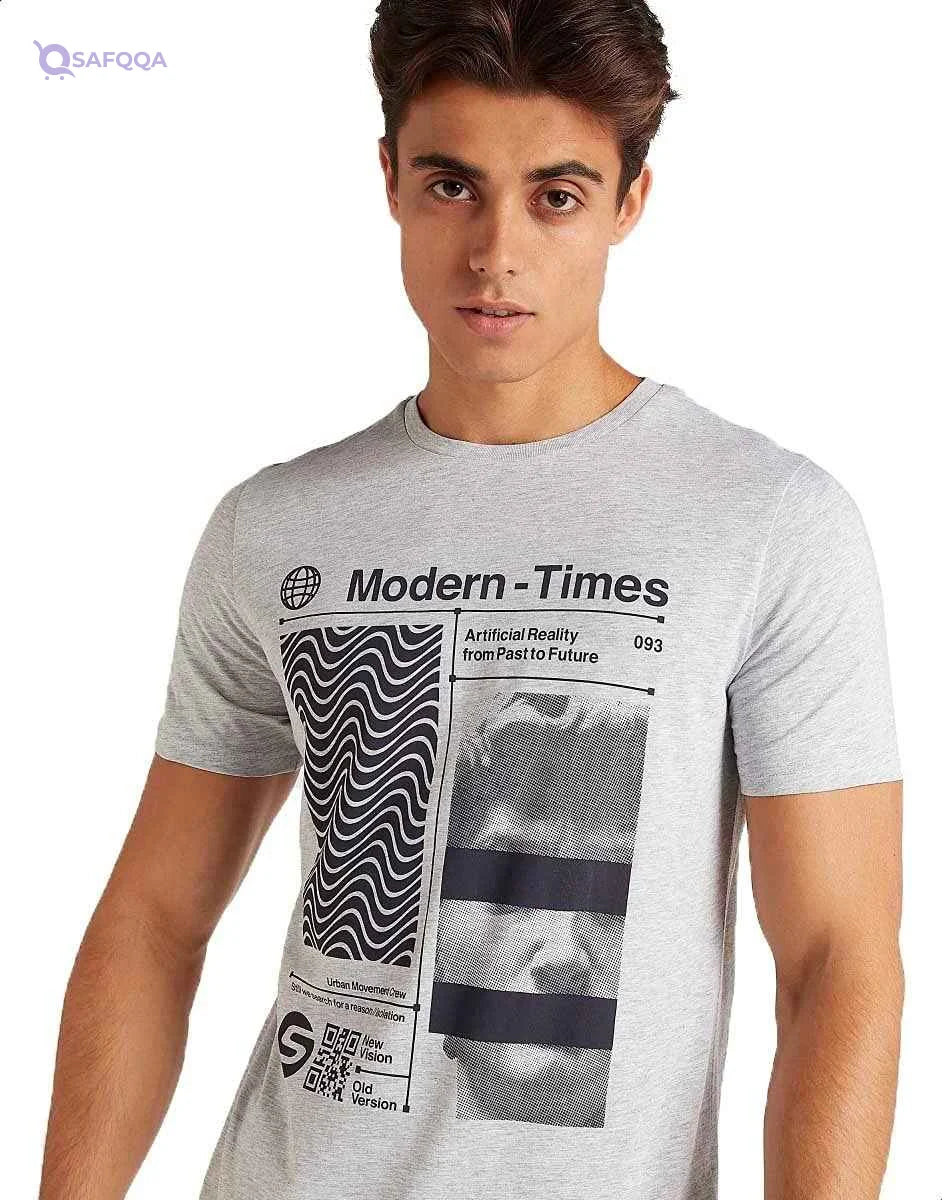 Splash Cotton Printed Slim-Fit T-shirts for Men - Safqqa Egypt