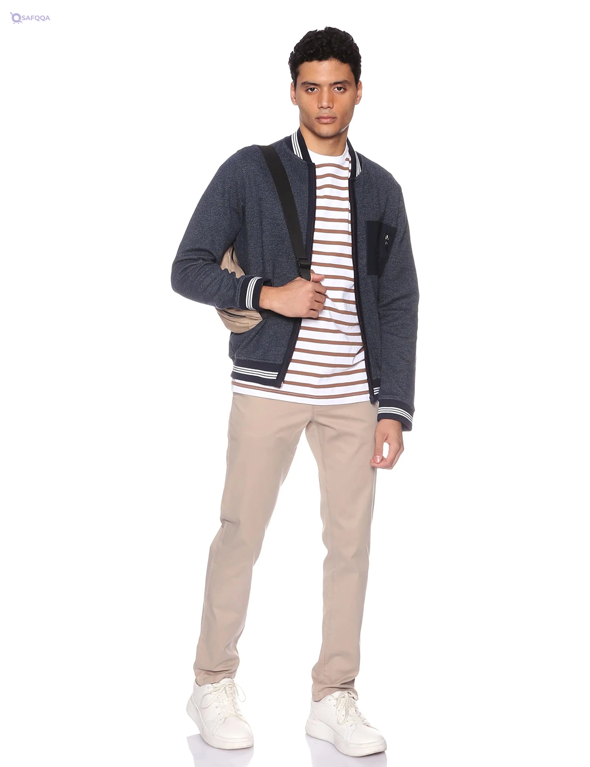 Bardis Wear men`s Cardigan Sweater , jaquard Navy, M - Safqqa