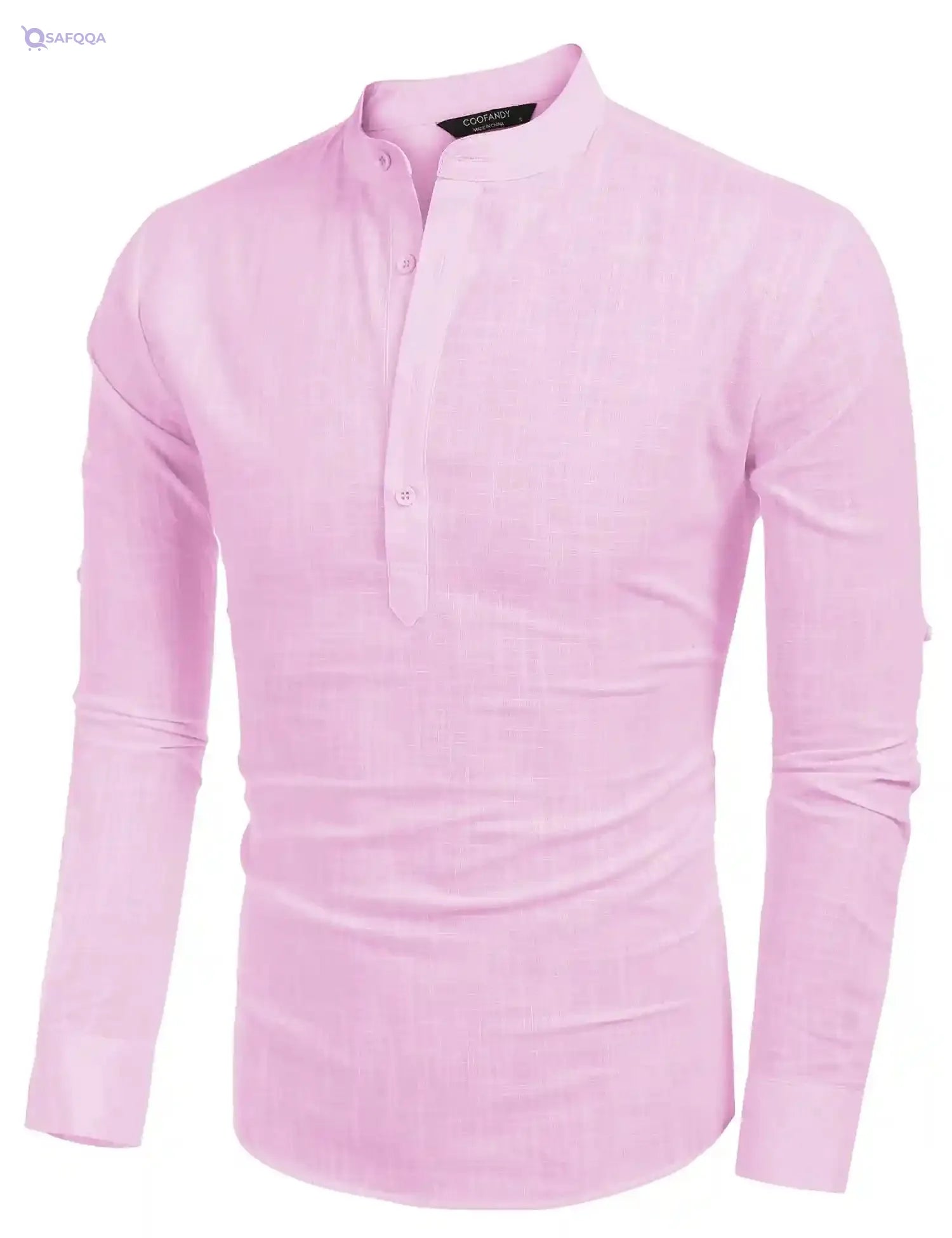 COOFANDY Men's Cotton Linen Henley Shirt Long Sleeve Hippie Casual - Safqqa Egypt