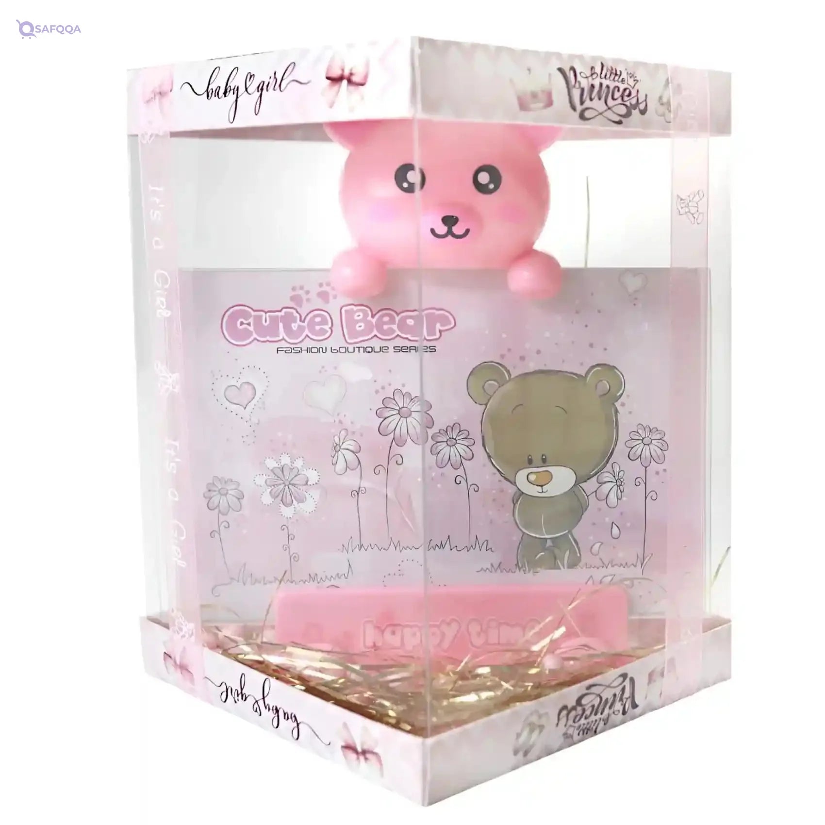 Baby Shower Gift Set for Girls – Pink Bear Shape - Safqqa