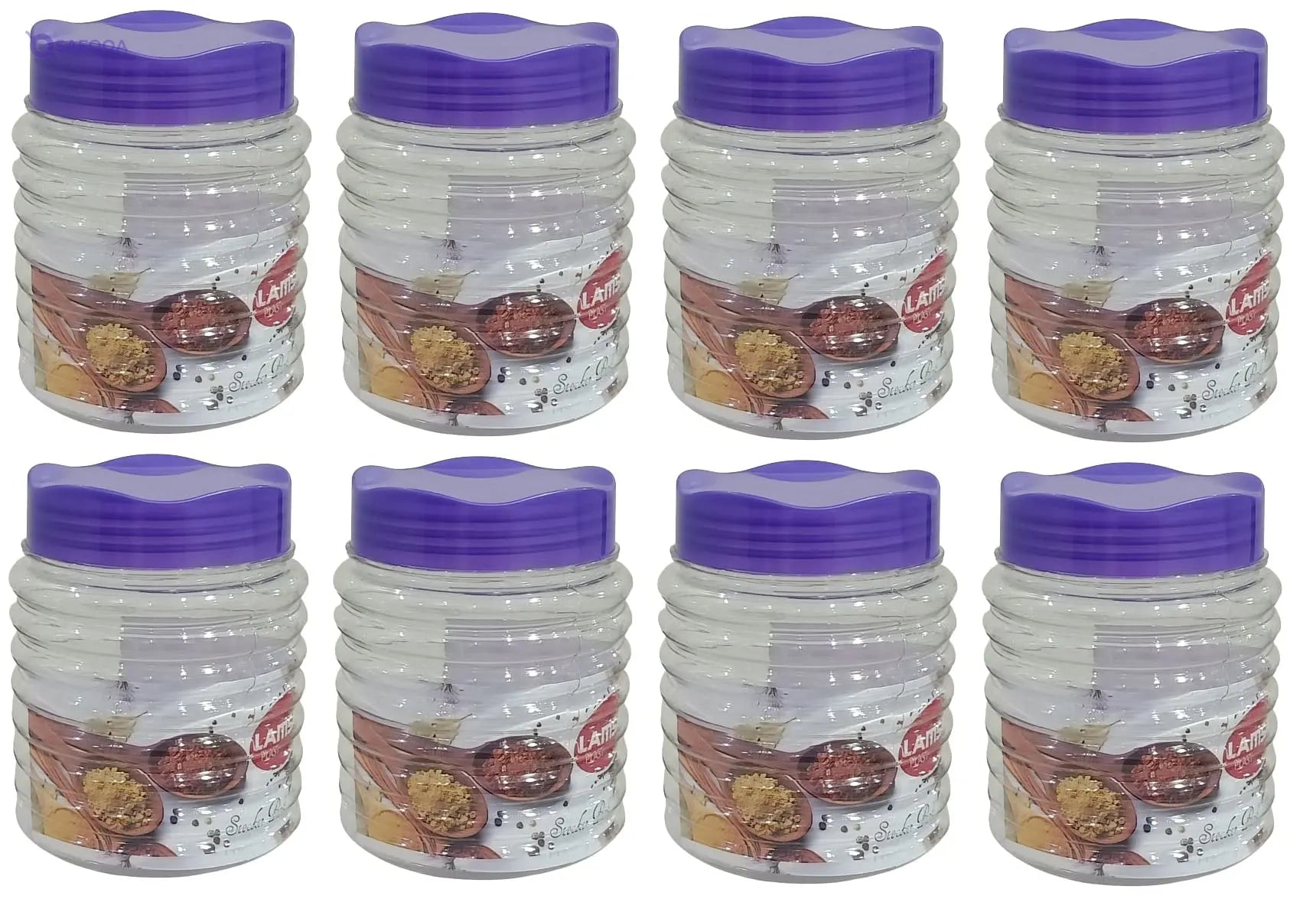Elyassin Spice jar set ,8 pieces Made from durable, high-quality plastic - Safqqa