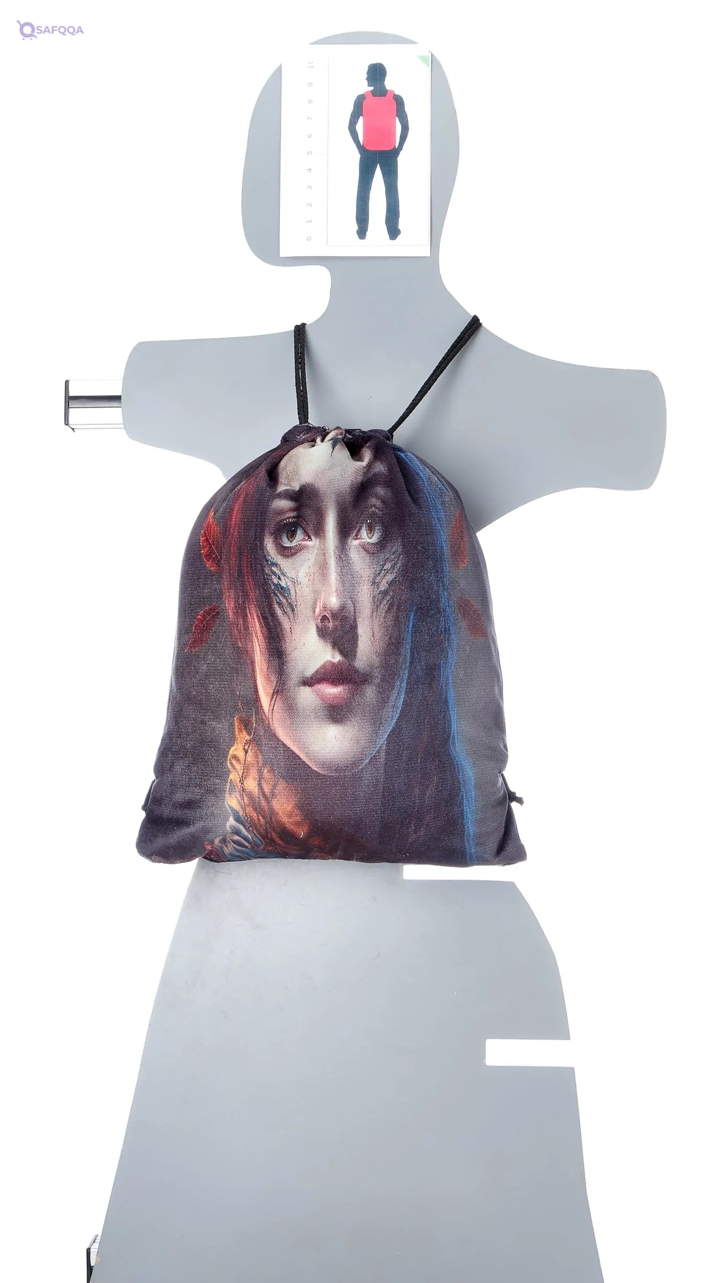 TAT DRAWSTRING BAG - 708, MultiColor, Large - Safqqa