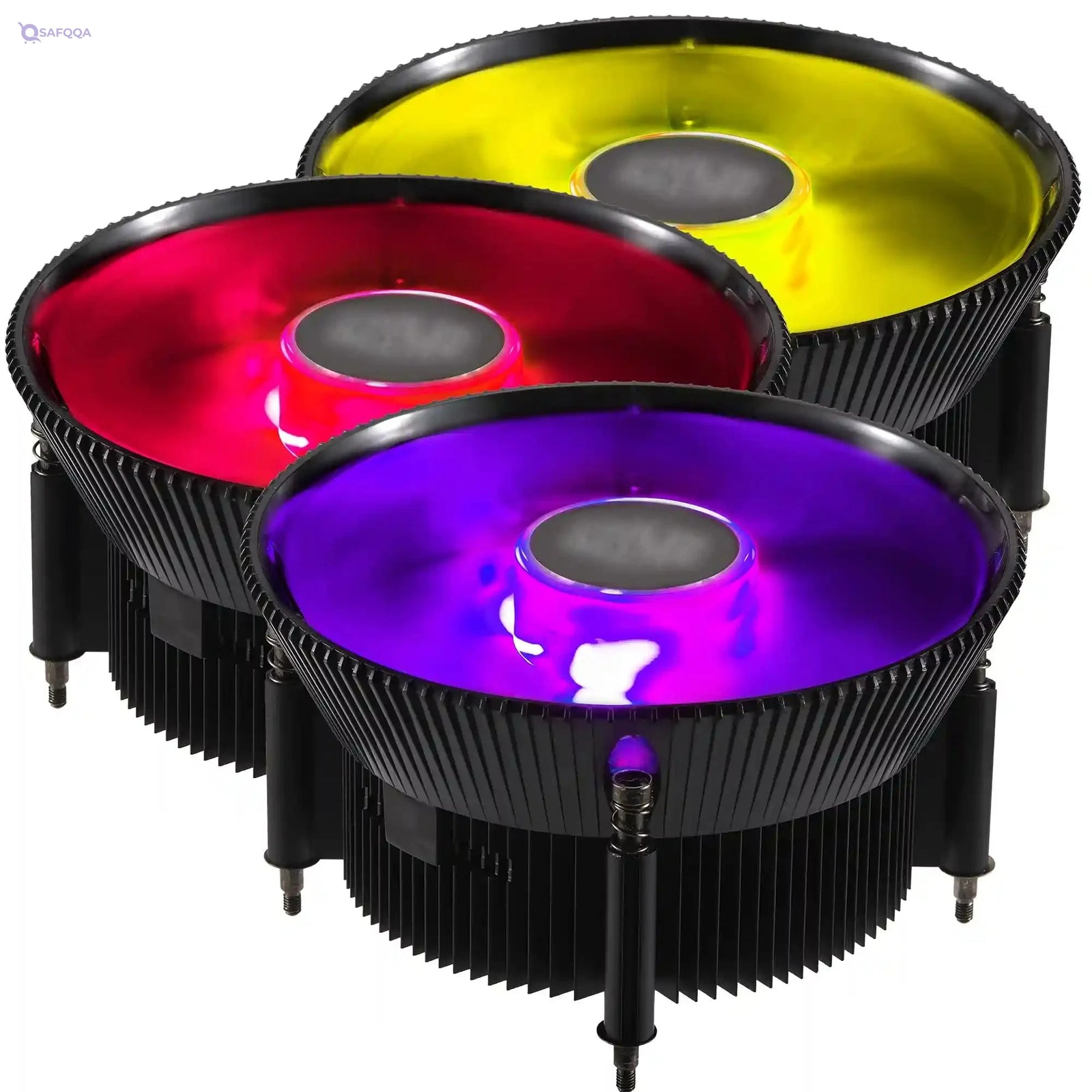 Cooler Master i71C RGB Intel Low Profile CPU Air Cooler, Anodized Black Aluminum Fins, Copper Insert Base, MF120 RGB 4 Pin Lighting Fan for Intel LGA1151, RR-I71C-20PC-R1, Copper Base - Safqqa