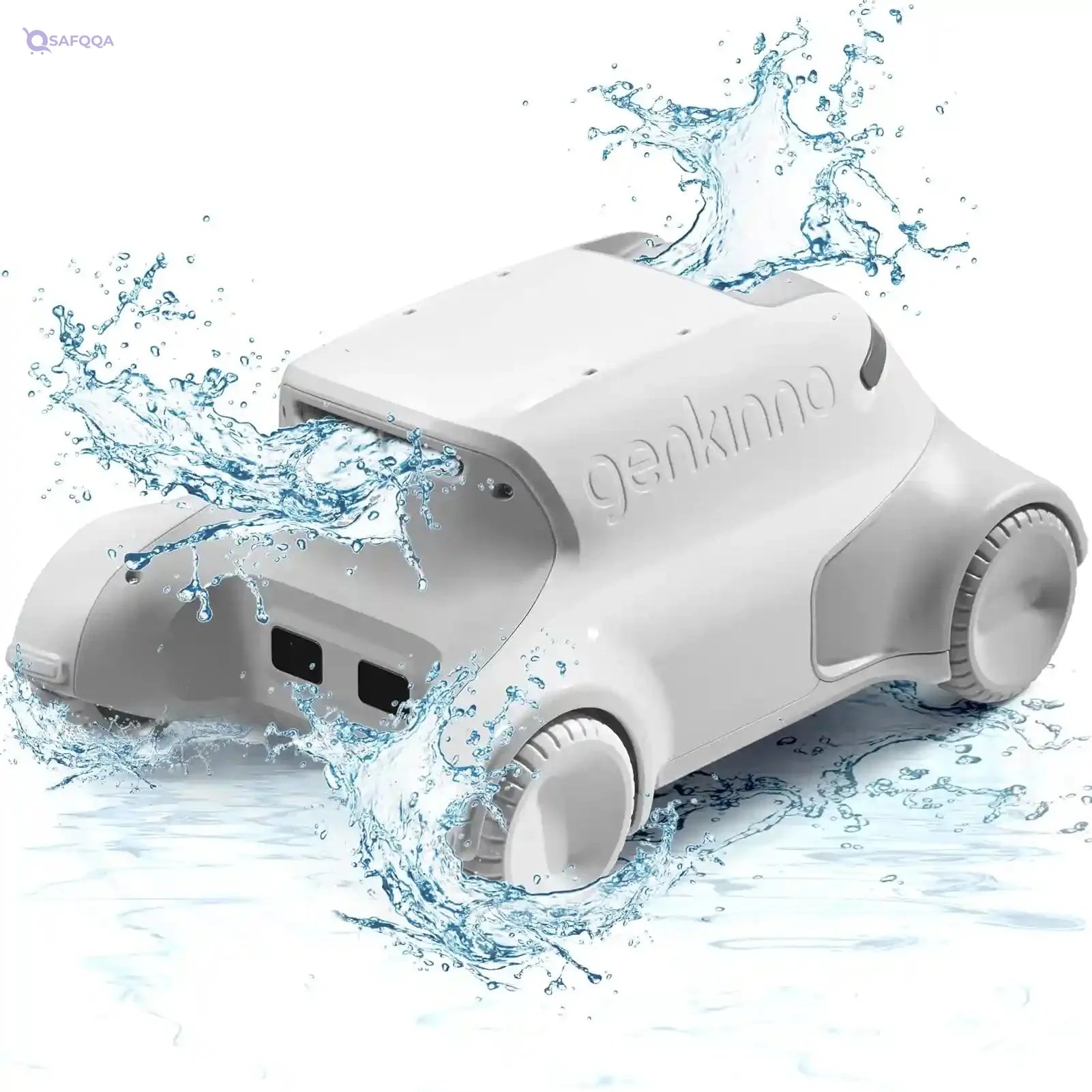 genkinno Pool Robot Pool Vacuum Cleaner Powerful Active Cleaning, Automatic Pool Cleaner up to 120 Minutes Running Time, Quick Dismountable Filter, Intelligent Navigation Robotic Pool Vacuum Cleaner - Safqqa