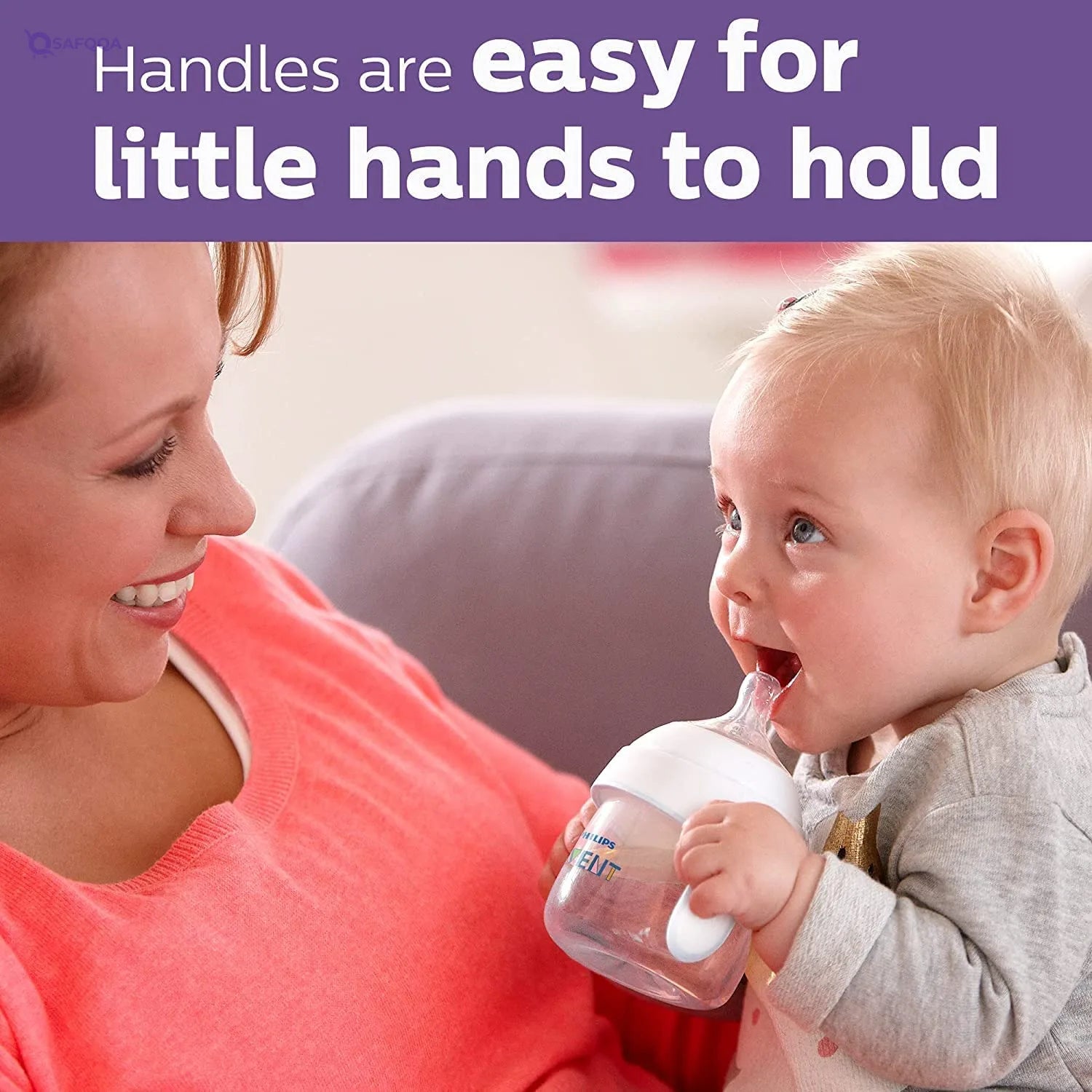 Avent Training Cup Transition to Drinking,Removable trainer handle for adjustable use. - Safqqa