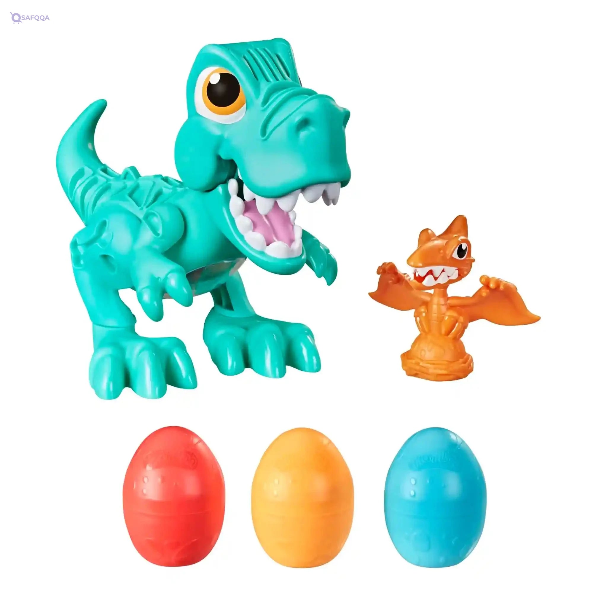 Play-Doh Dino Crew Crunchin' T-Rex Toy for Kids 3 Years and Up with Funny Dinosaur Sounds and 3 Eggs, 2.5 Ounces Each, - Safqqa Egypt