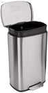 Amazon Basics 50L Rectangular Kitchen Bin with Steel Pedal – Soft-Close, Satin Nickel (With Hit ) - Safqqa