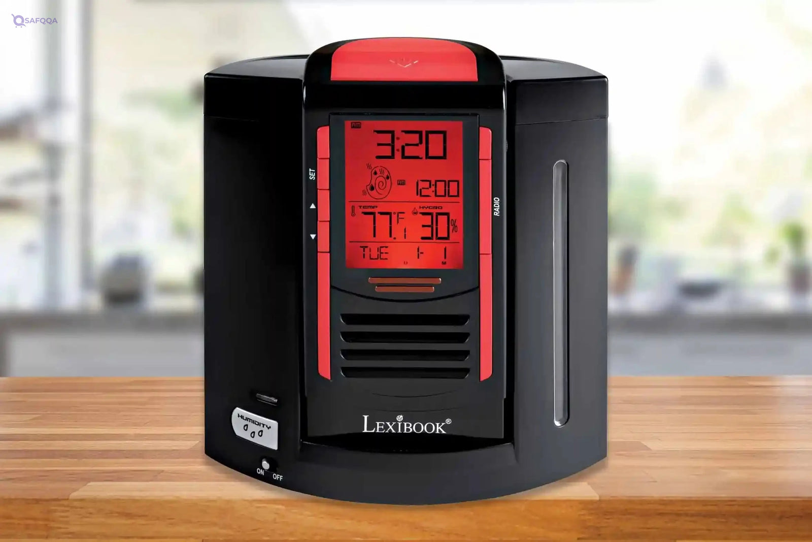 Lexibook - RL2000 - Radio Digital, Black, One Size, Modern, Unisex, Multi-Display, Tabletop, AC/Battery Powered, Clock - Safqqa