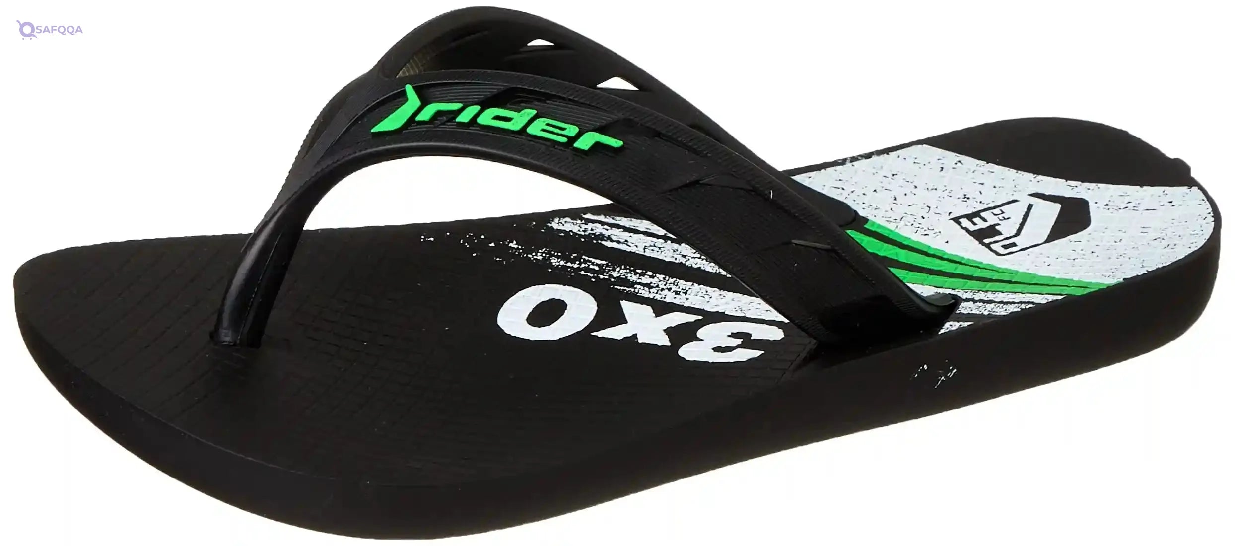 Rider Rubber Flip Flop - Black/Green - Safqqa Egypt