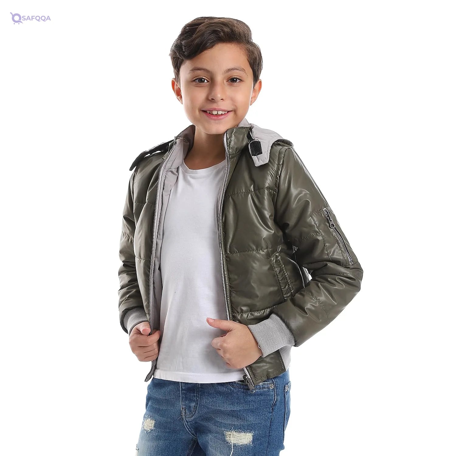 Andora Zipper Closure Double Face Printed & Waterproof Boys Jacket - Safqqa Egypt