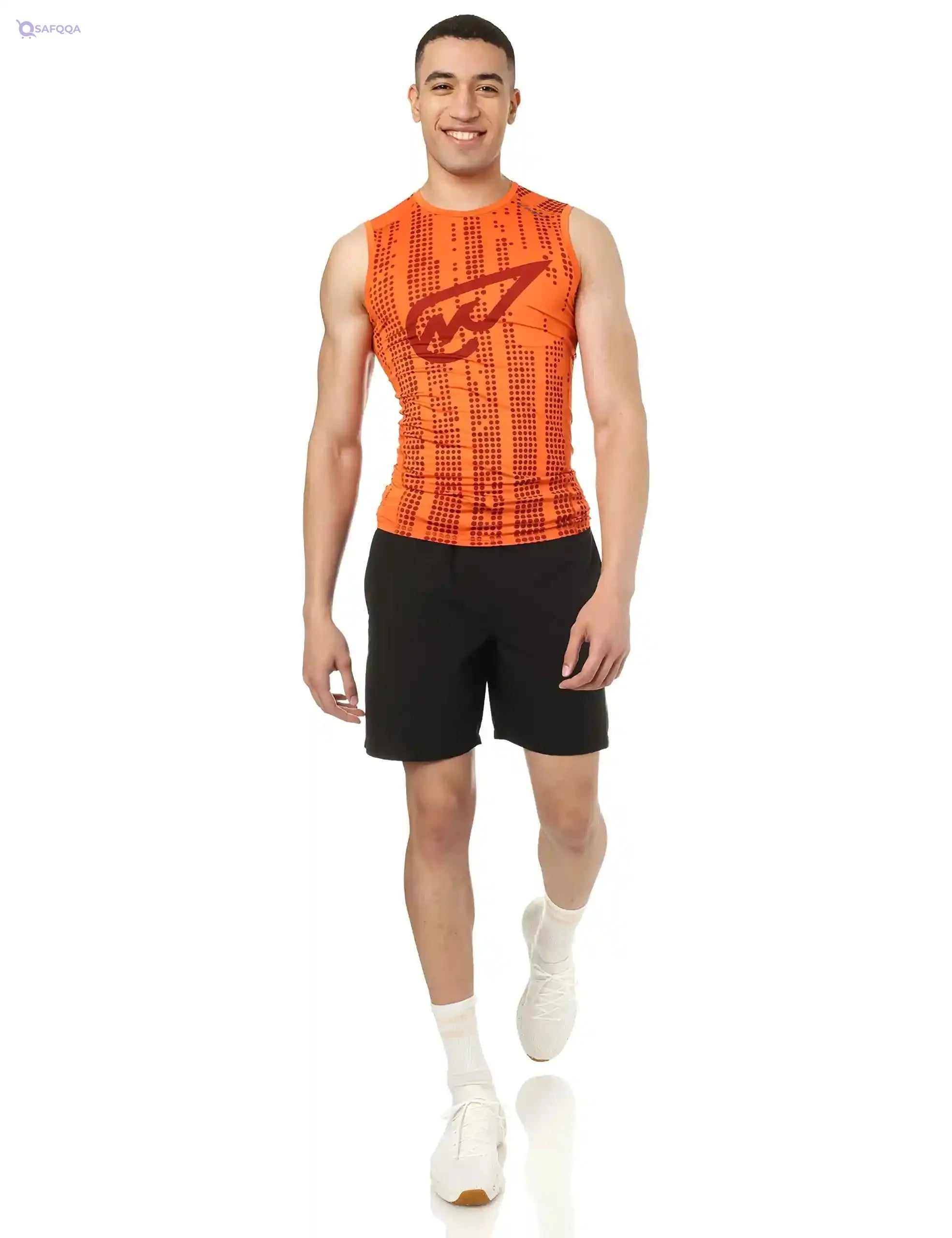 Magma Polyester Printed Sports Muscle Tee for Men - Safqqa Egypt