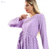 Jamila Women Long Sleeves Long Dress with Adjustable Belt Dress - Safqqa Egypt