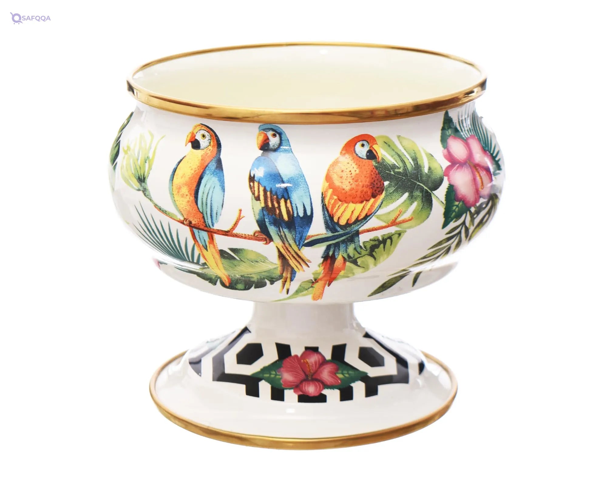 Avsar Decor Enamel Sugar Bowl with Lid - Safqqa