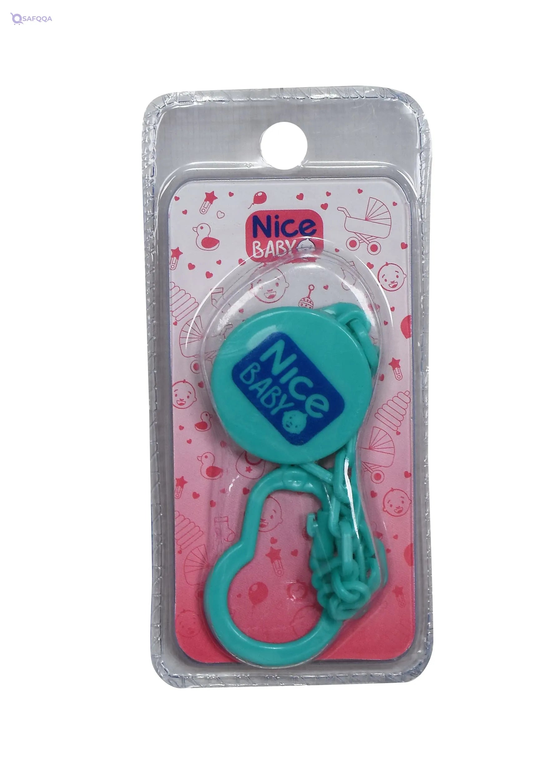 Nice Baby Pacifier Chain , Green ,Keeps pacifier clean and secure - Safqqa
