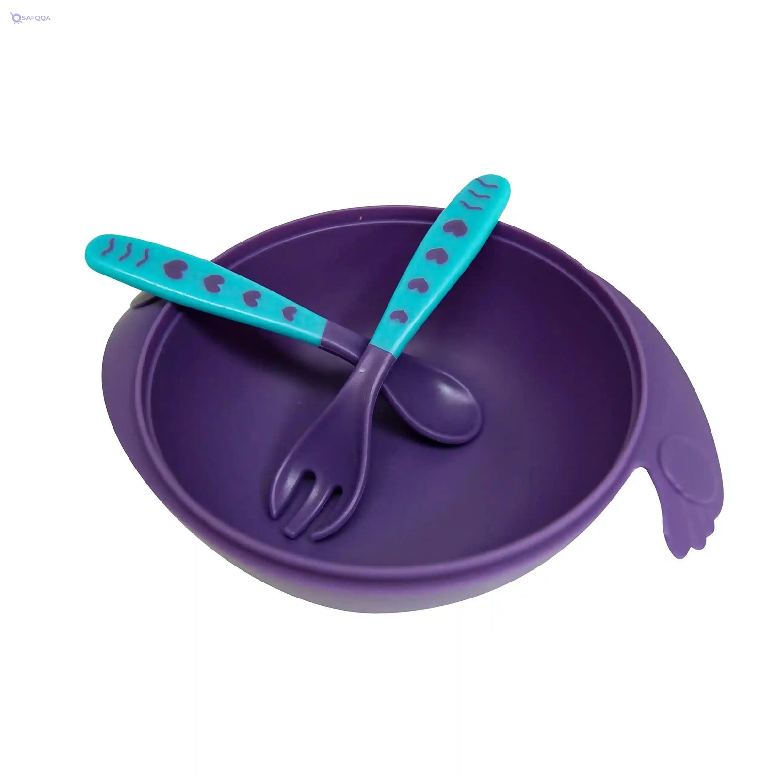 Safari dividable bowl with spoon and fork blue 1 piece - Safqqa Egypt