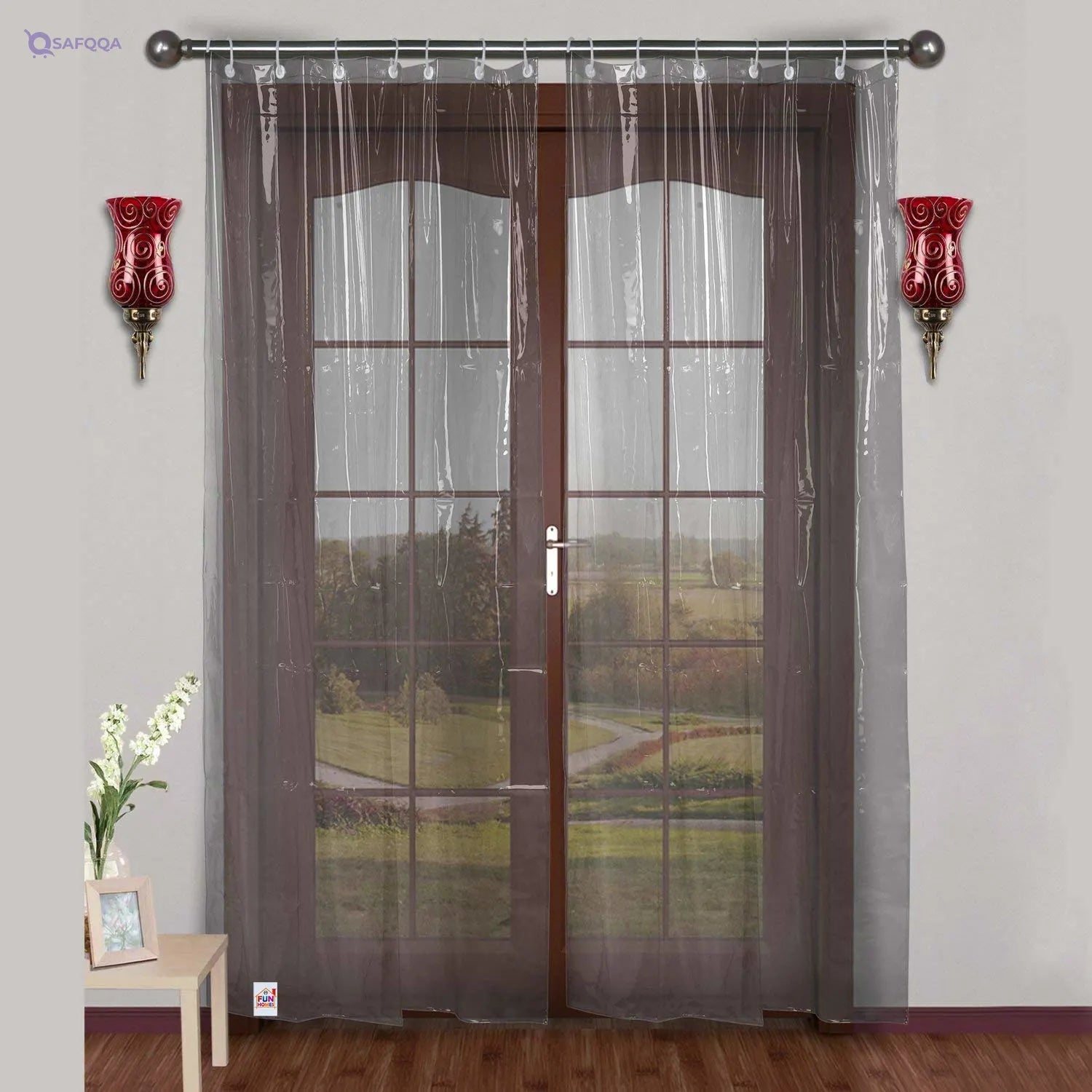 Fun Homes Plain Curtain Transparent - Safqqa