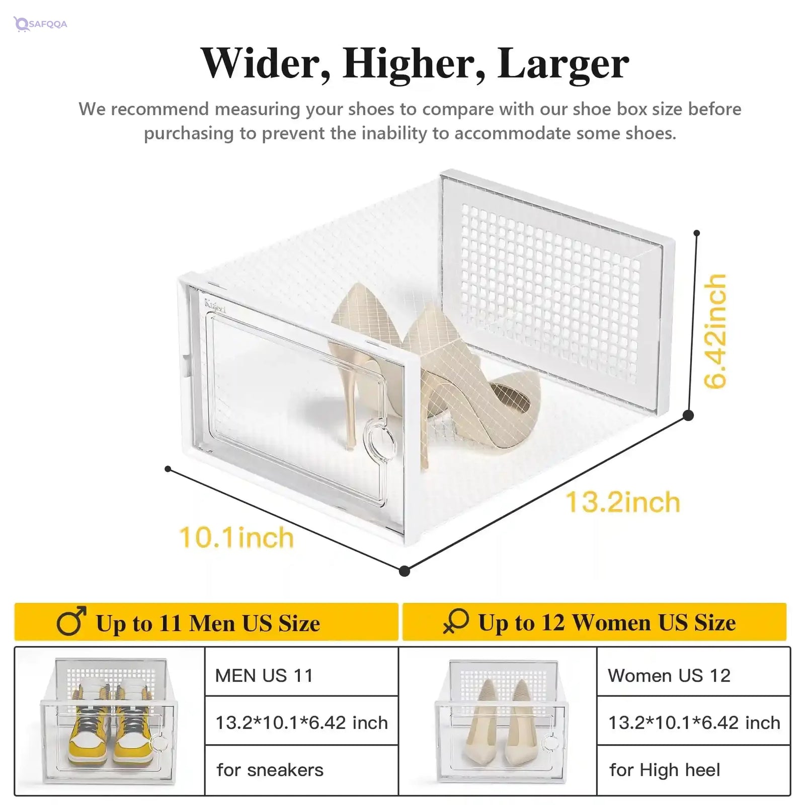 Kuject X-Large Shoe Storage Boxes – Clear Plastic, 12 Pack - Safqqa